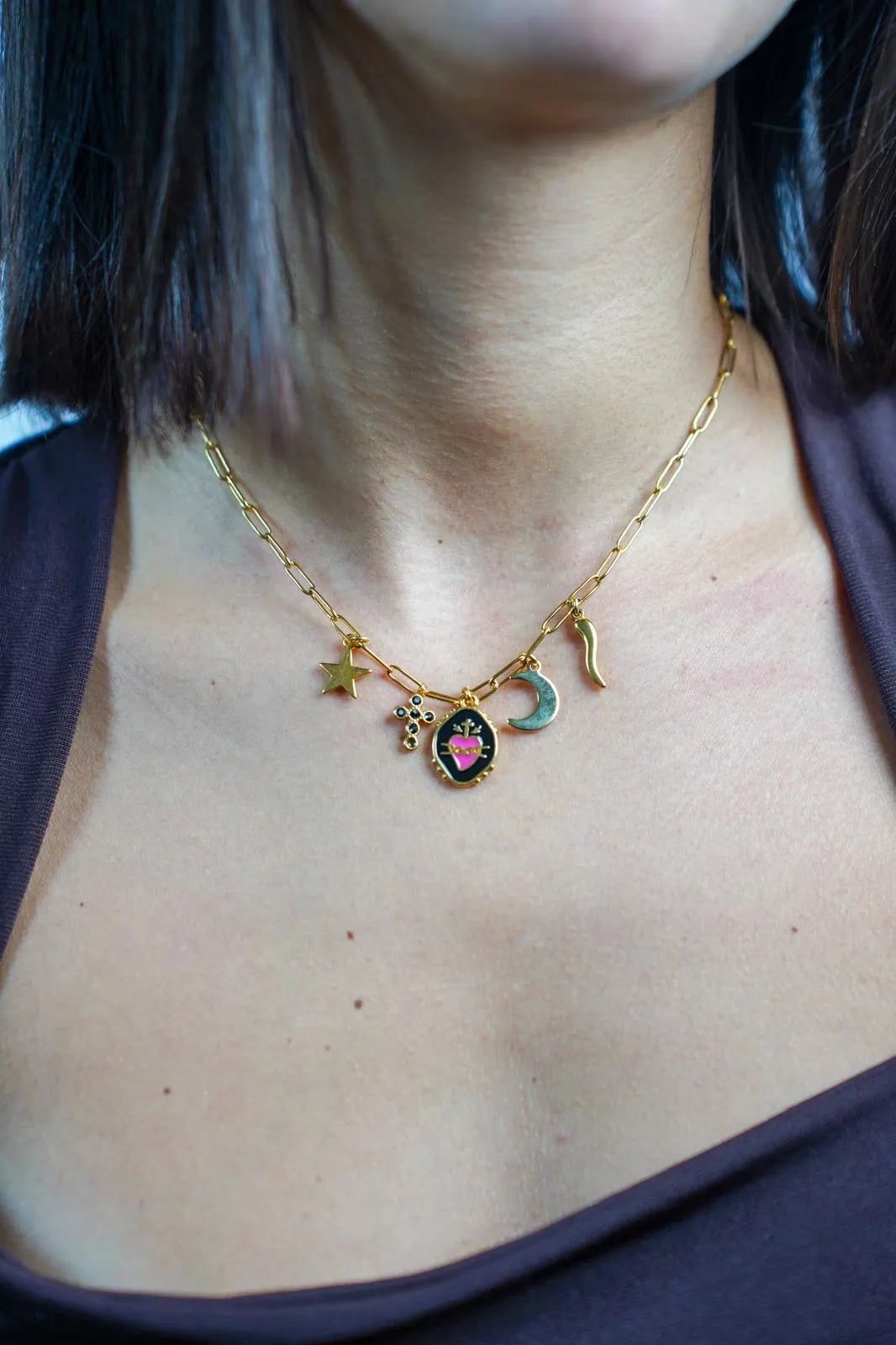 Collana multicharms Le Milli SACRO CUORE - FORTUNA