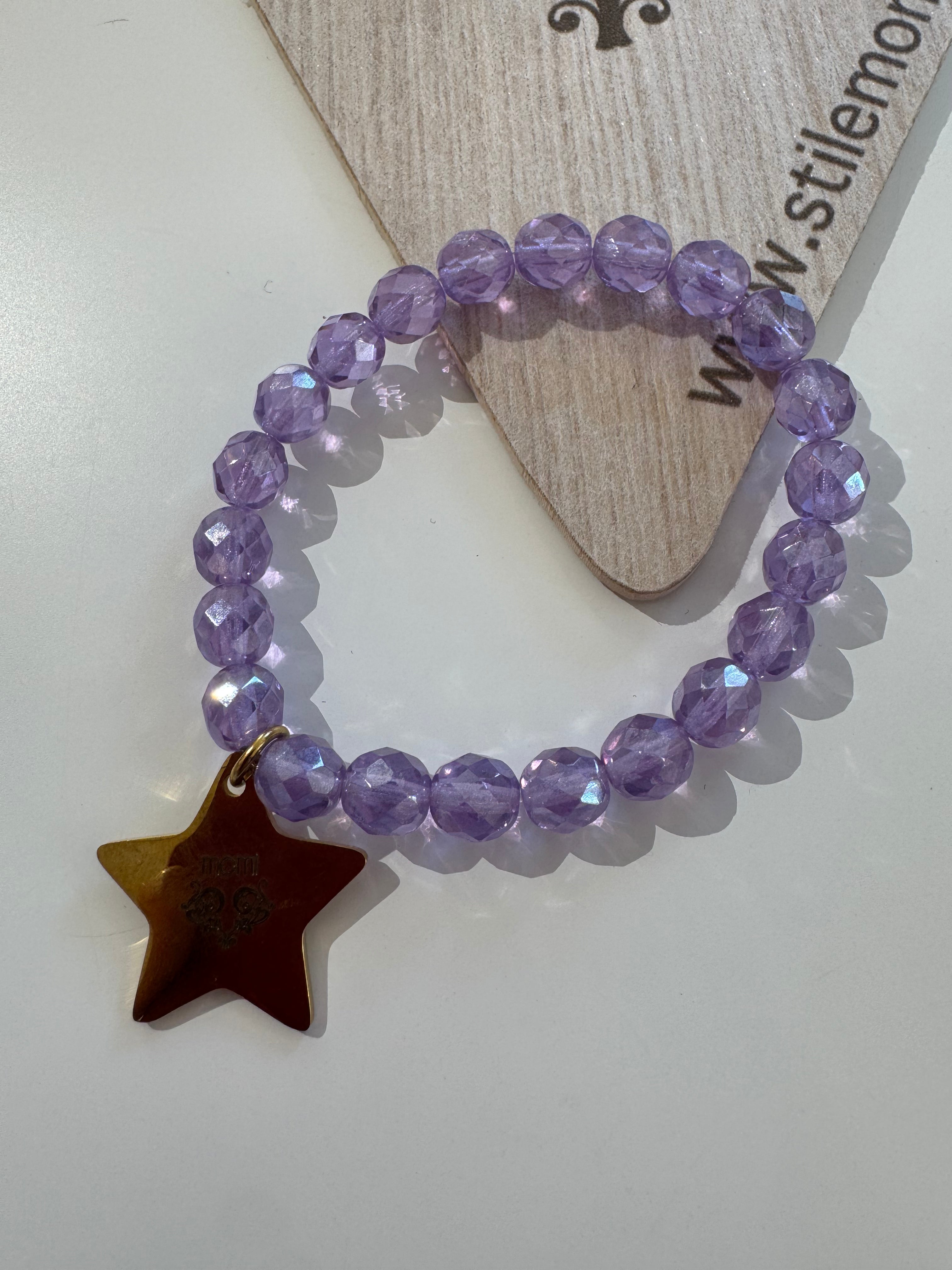 Bracciale con elastico Momi cristalli e ciondoli