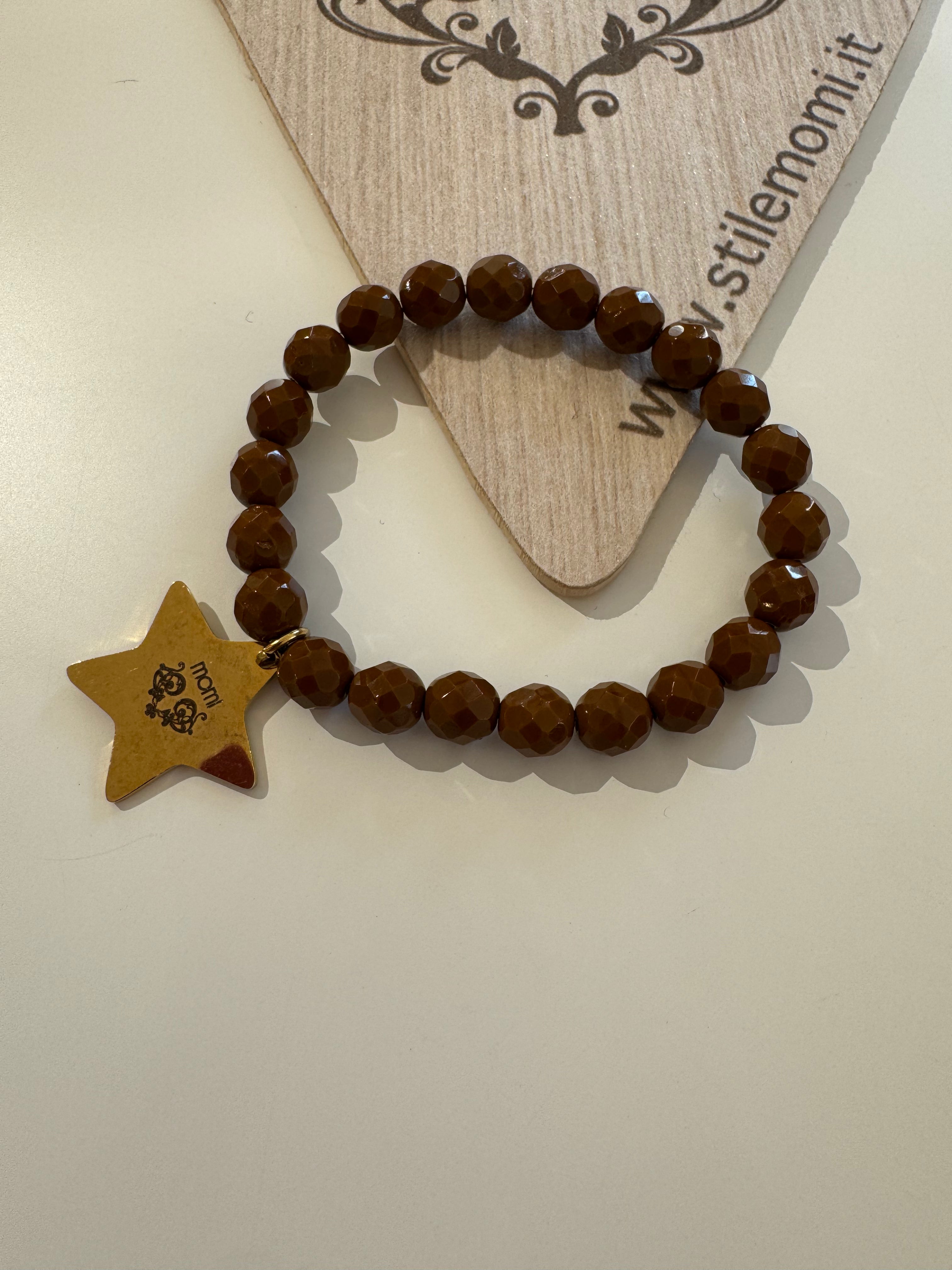Bracciale con elastico Momi cristalli e ciondoli