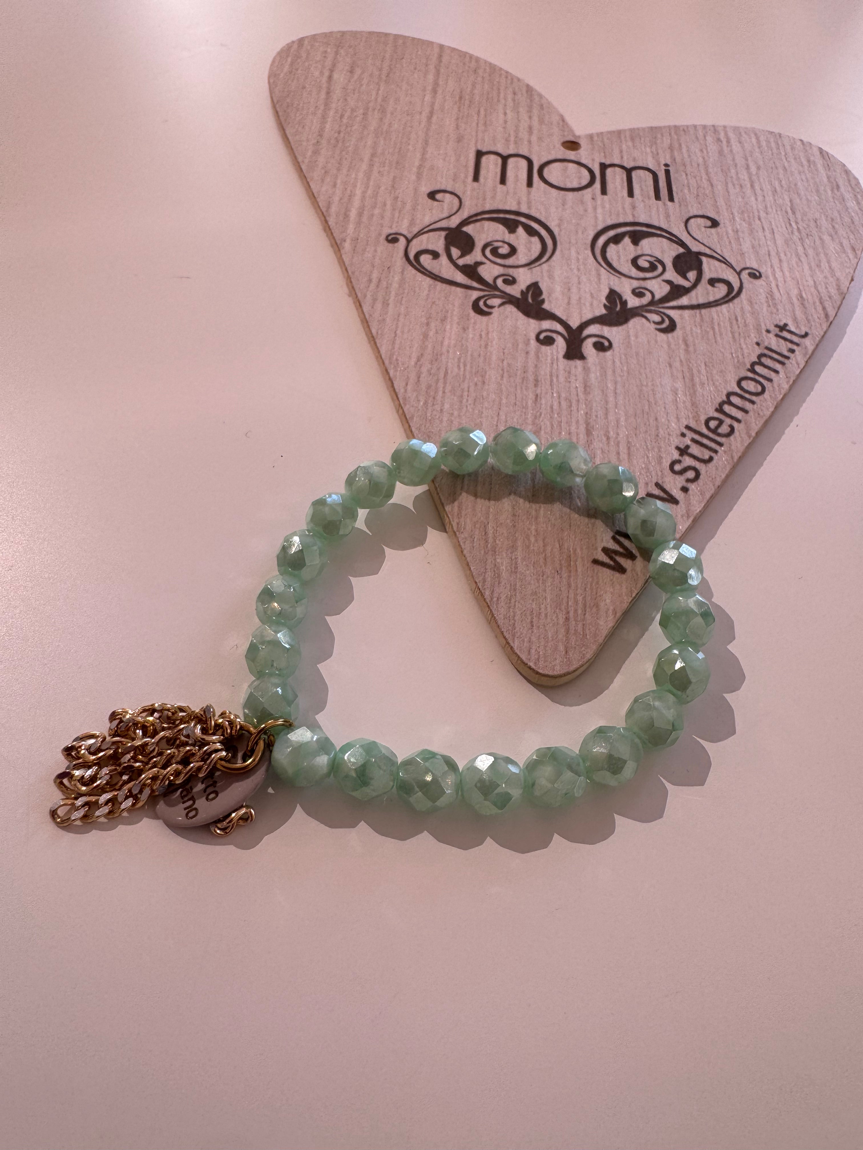 Bracciale con elastico Momi cristalli e ciondoli