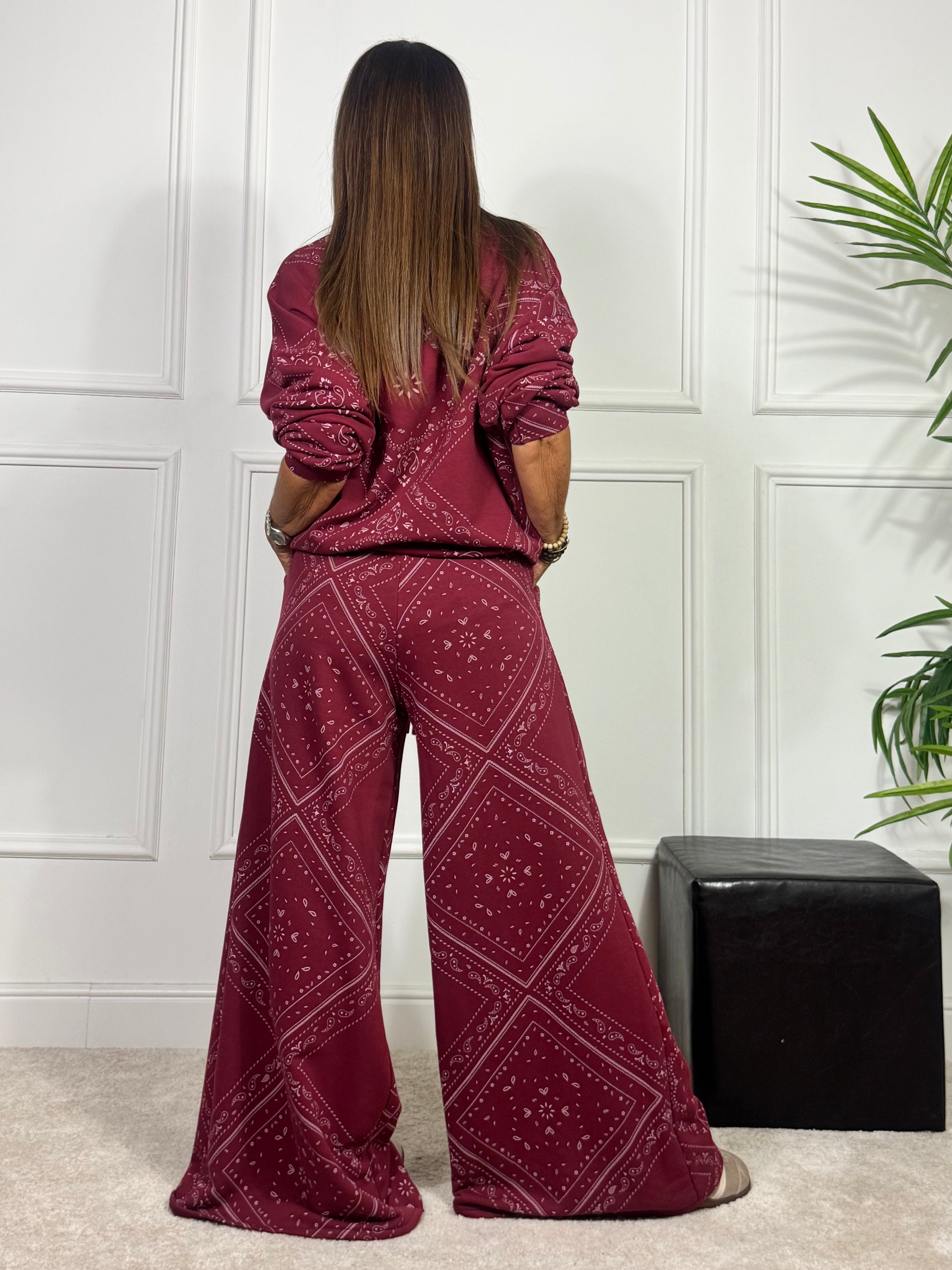 PANTALONE in felpa garzata PALAZZO Kikisix fantasia BANDANA