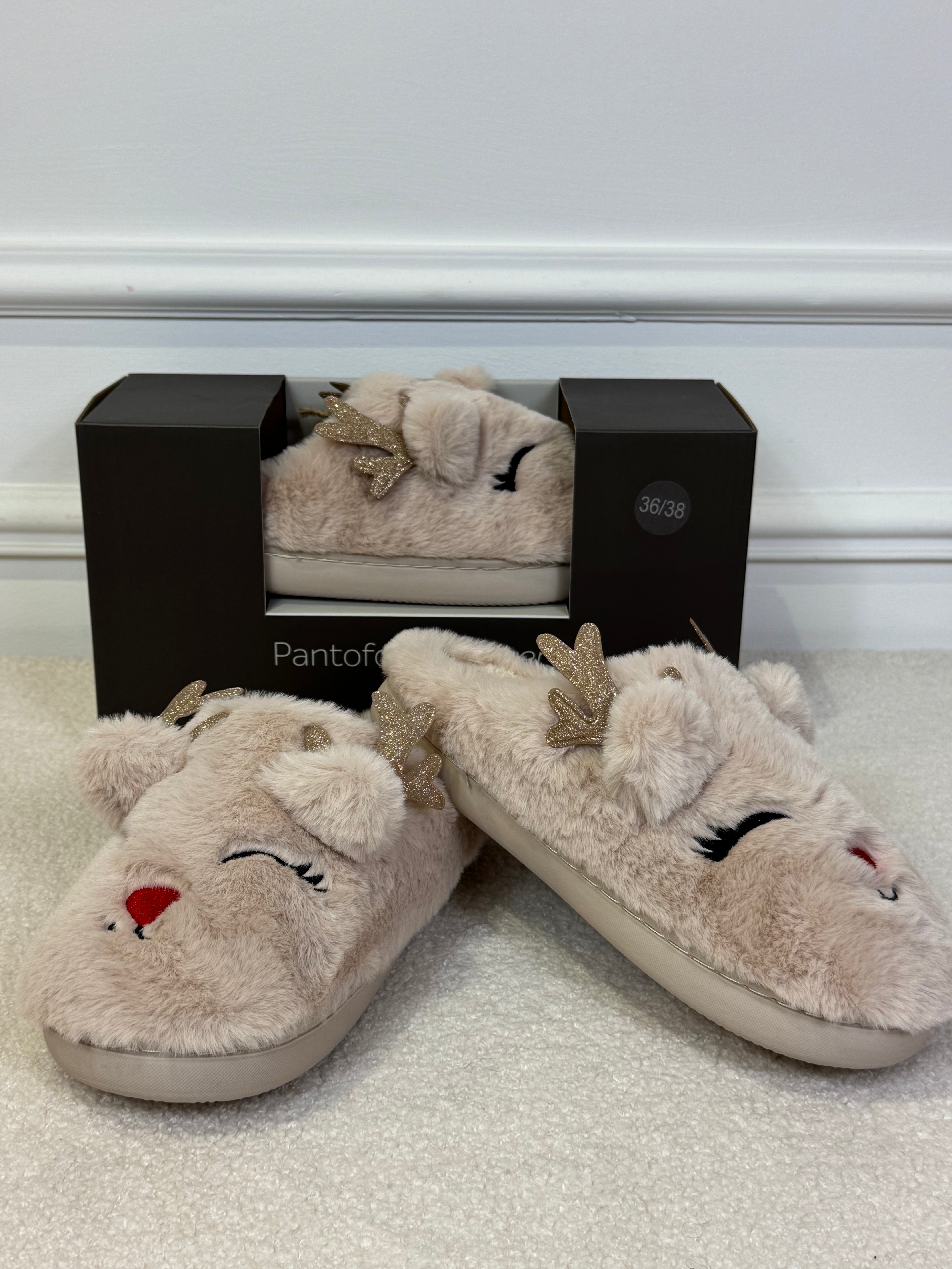 Ciabatta peluche RENNA