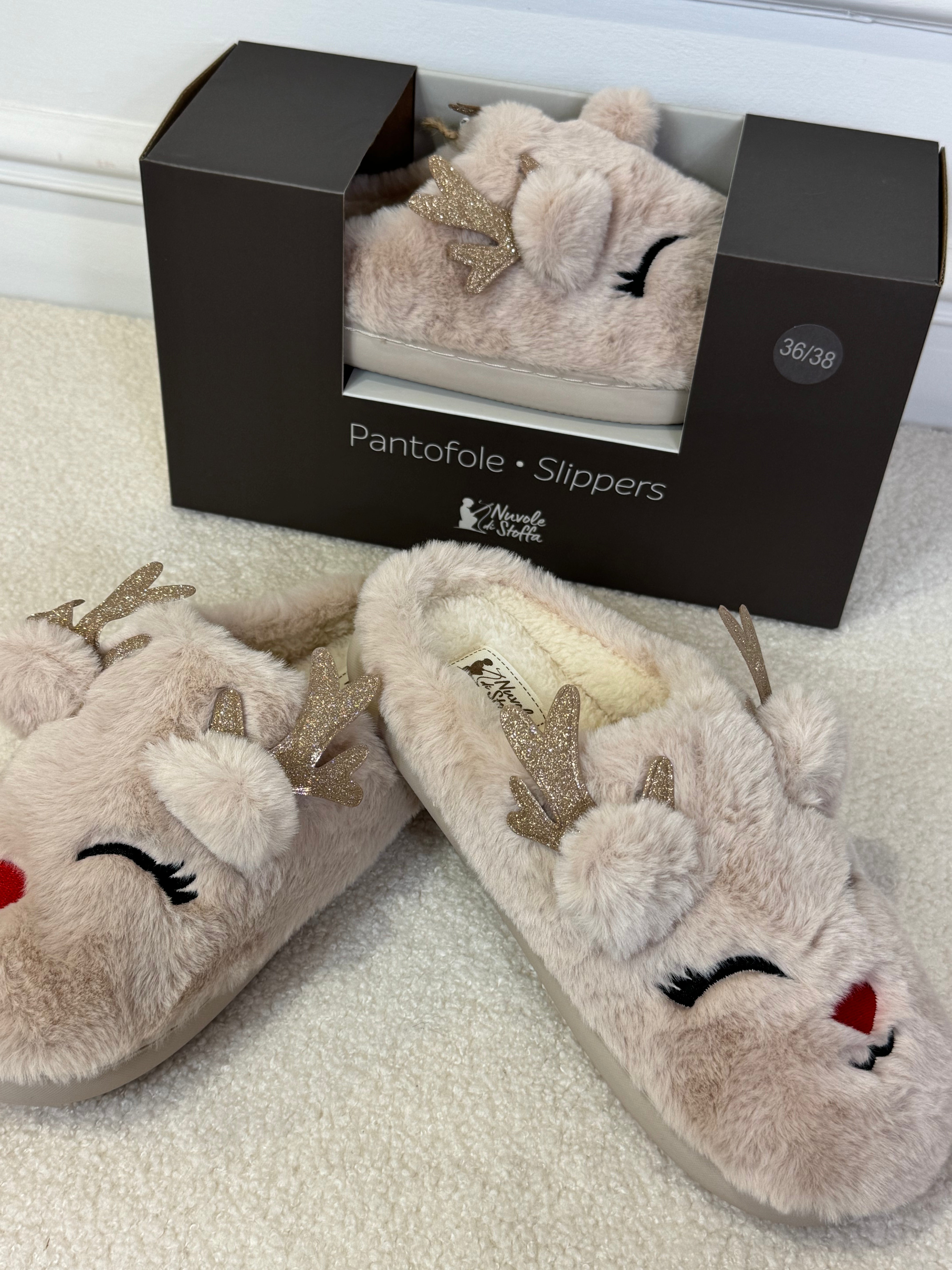 Ciabatta peluche RENNA