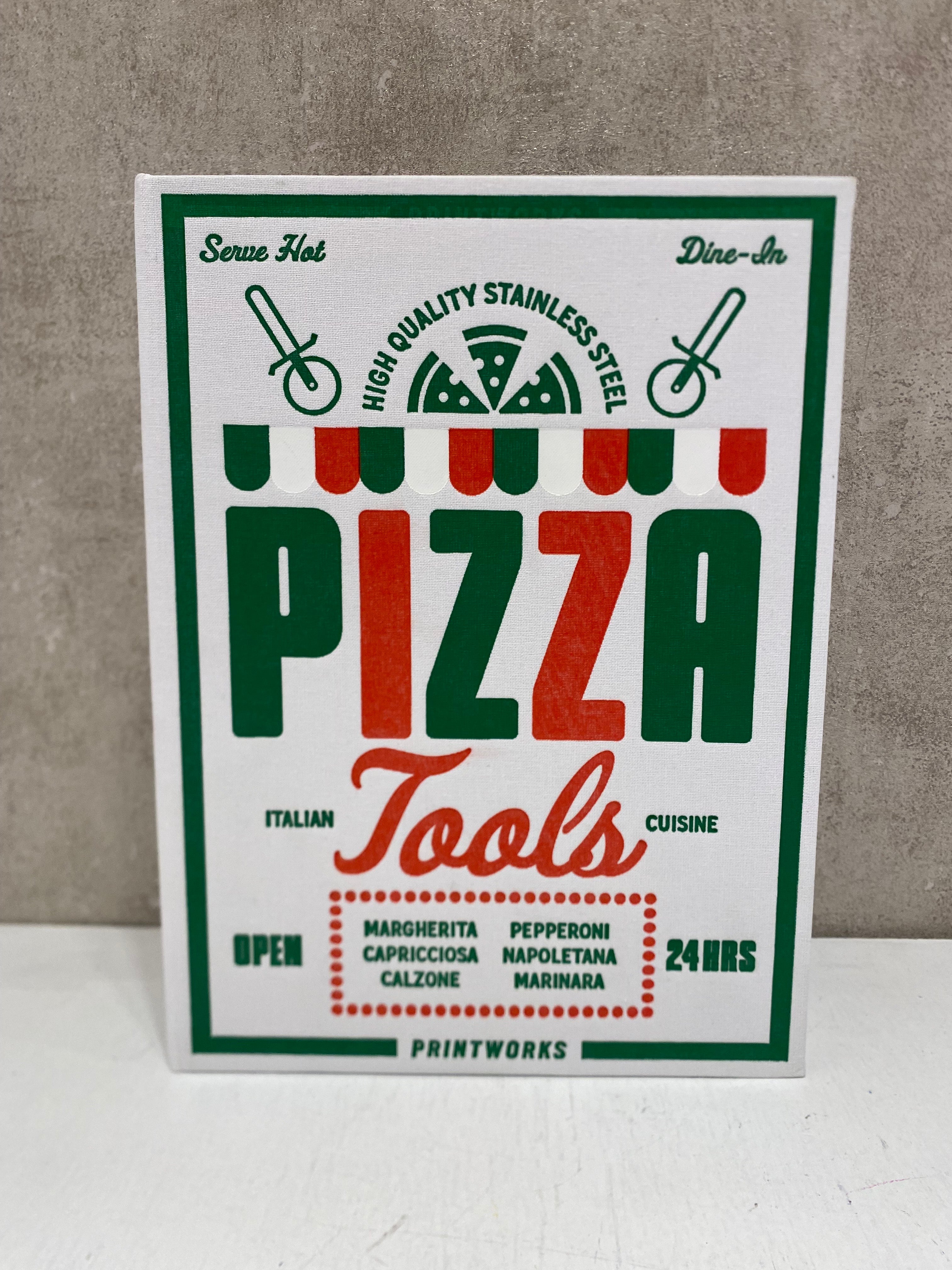 PIZZA scatola con utensili