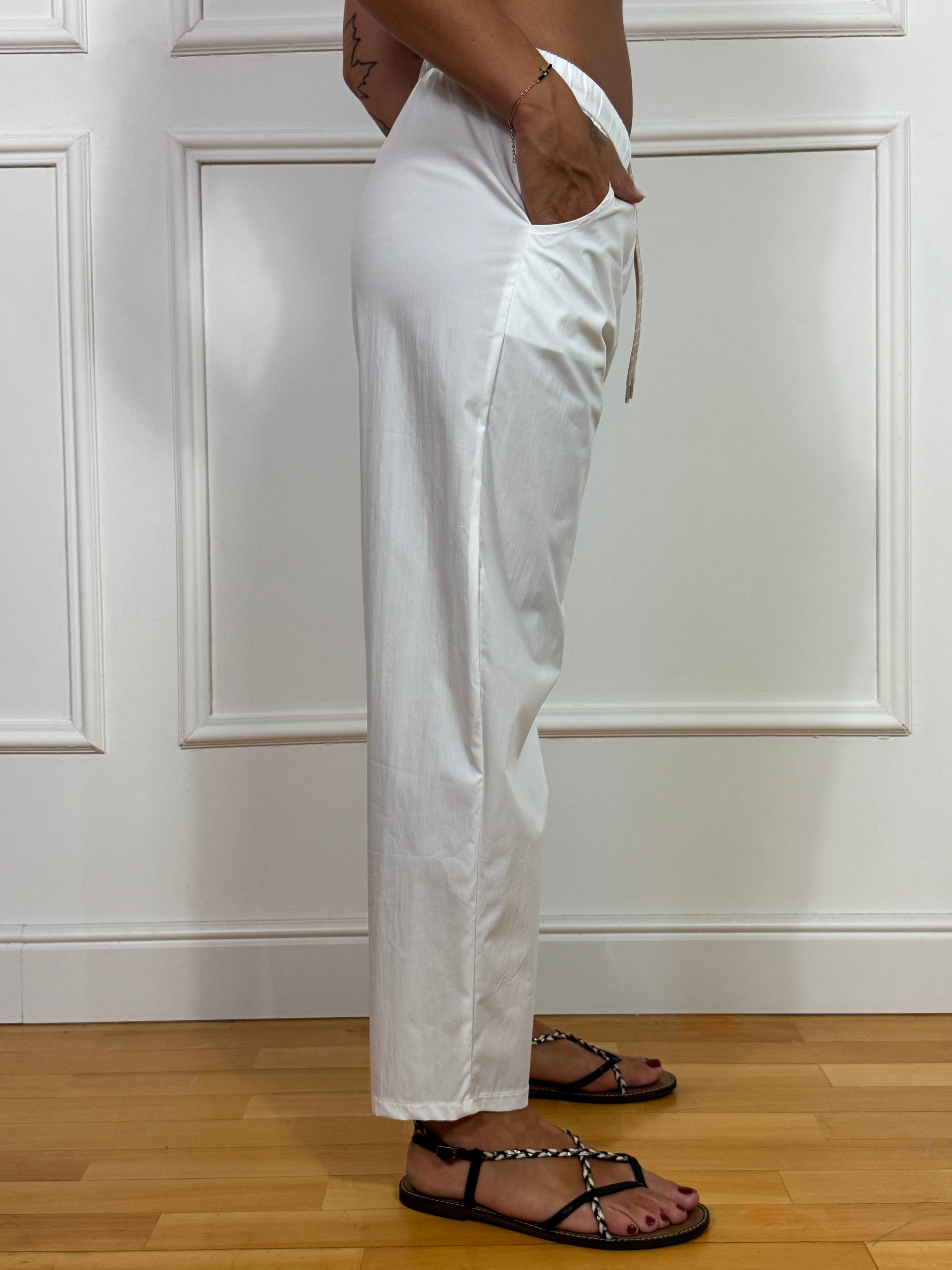 Pantalone in cotone a carota YOU DECIDE con coulisse in vita