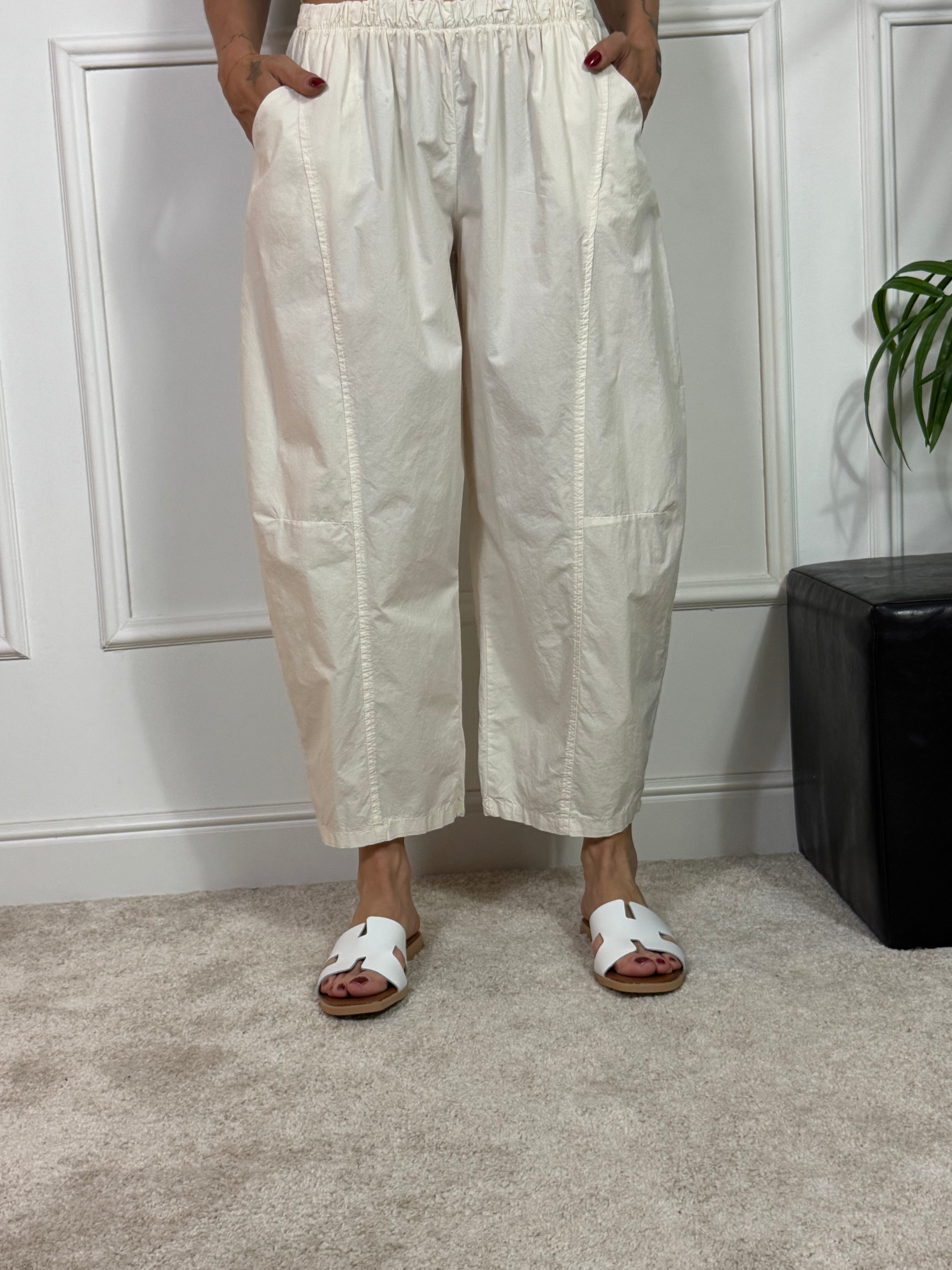 Pantalone BARREL CROPPED in cotone Victoria ILMH COMODO