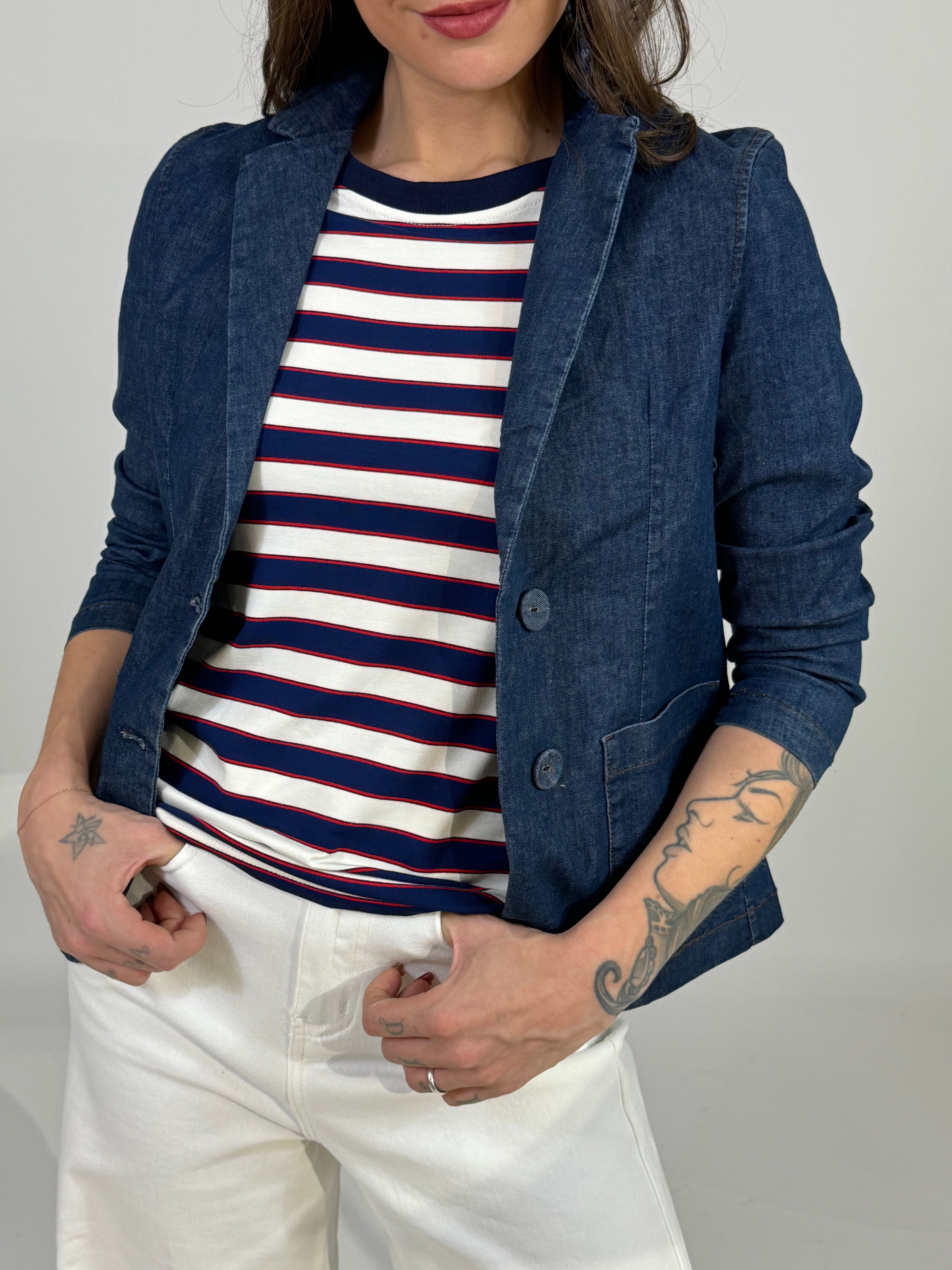 Giacca blazer due bottoni con taschine Ragno CHAMBRAY