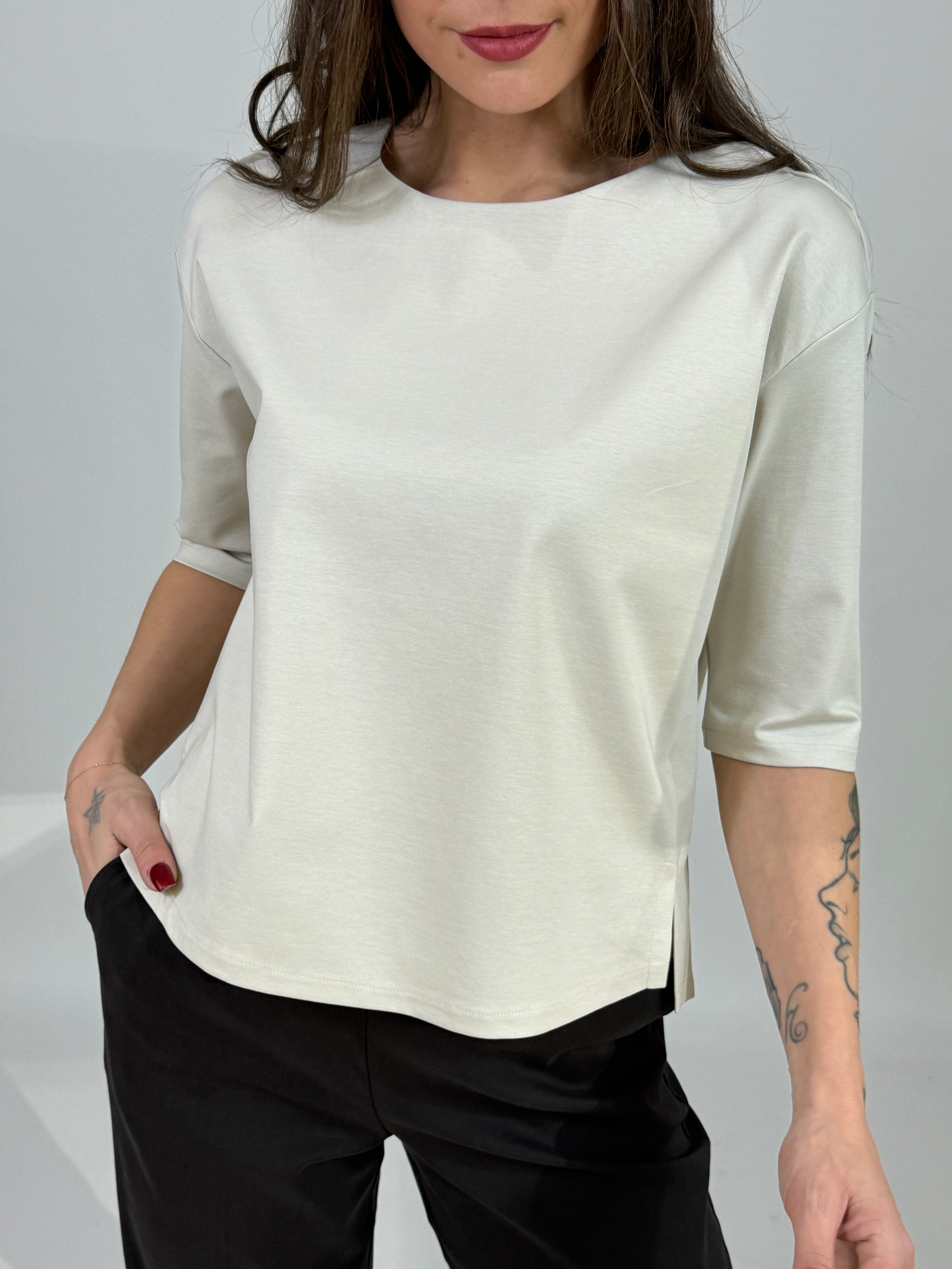 Maglia in punto Milano Ragno manica 3/4
