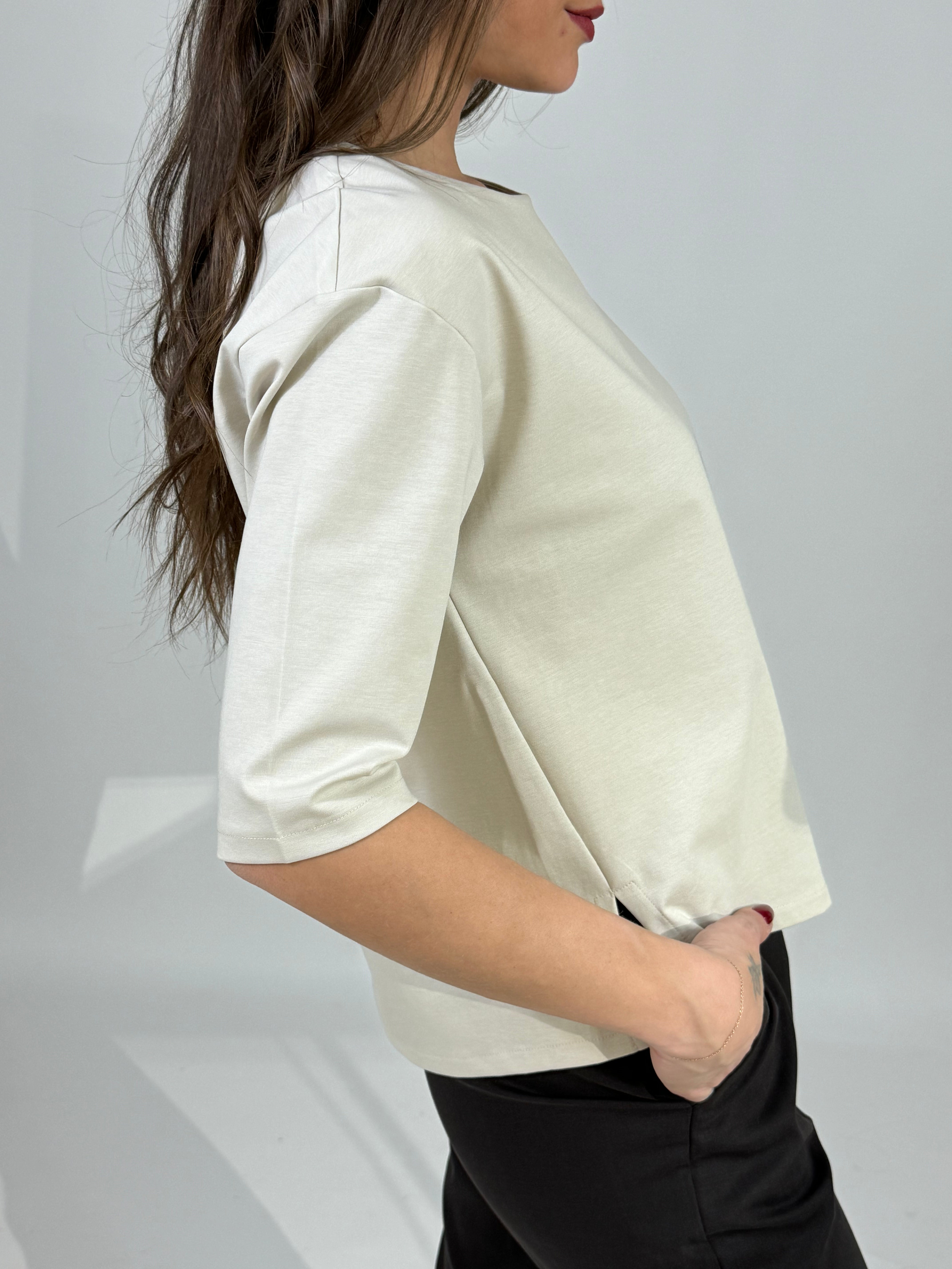 Maglia in punto Milano Ragno manica 3/4