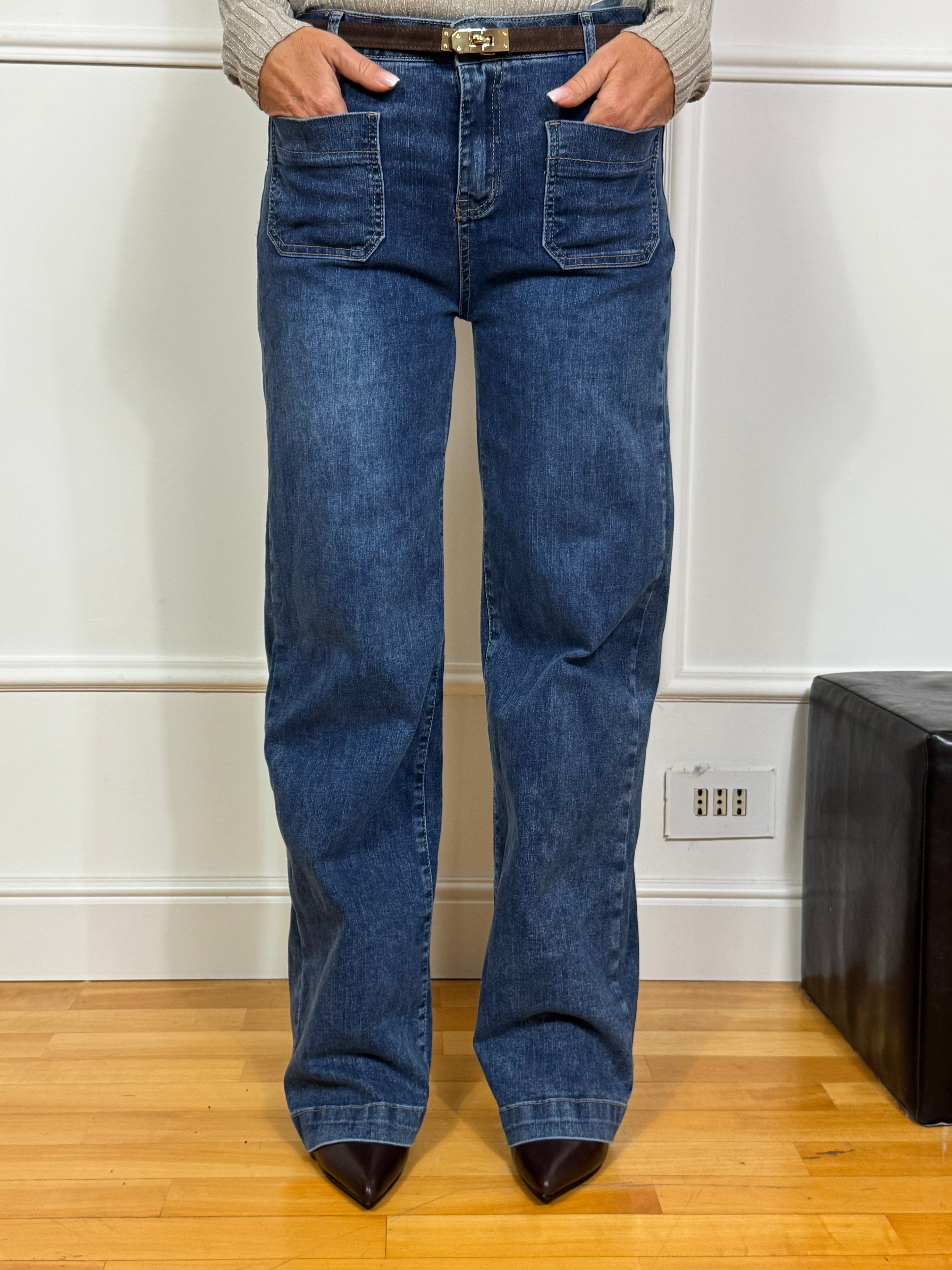 Jeans Victoria ILMH WIDE LEG CON TASCHINI FRONTALI