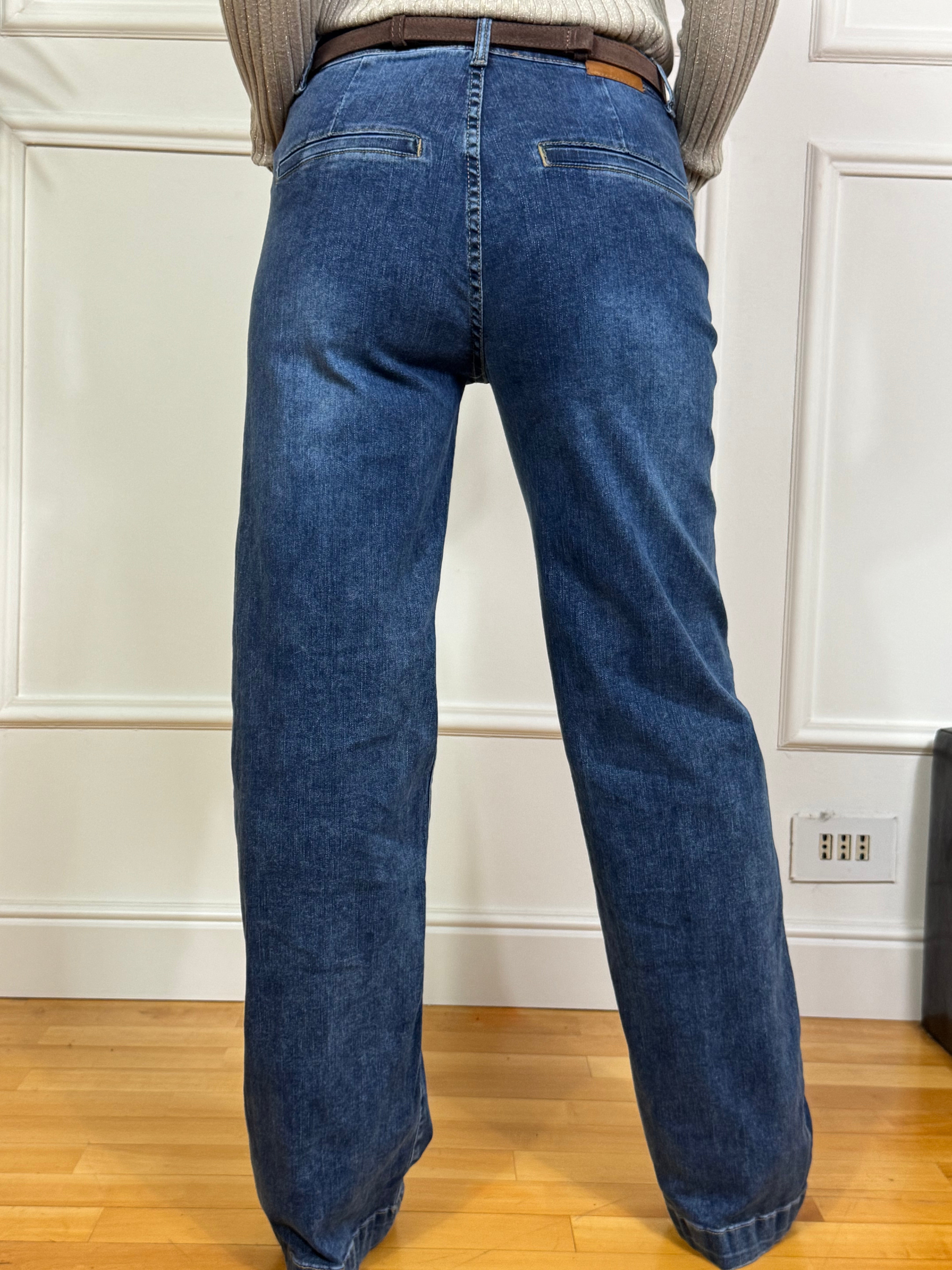 Jeans Victoria ILMH WIDE LEG CON TASCHINI FRONTALI