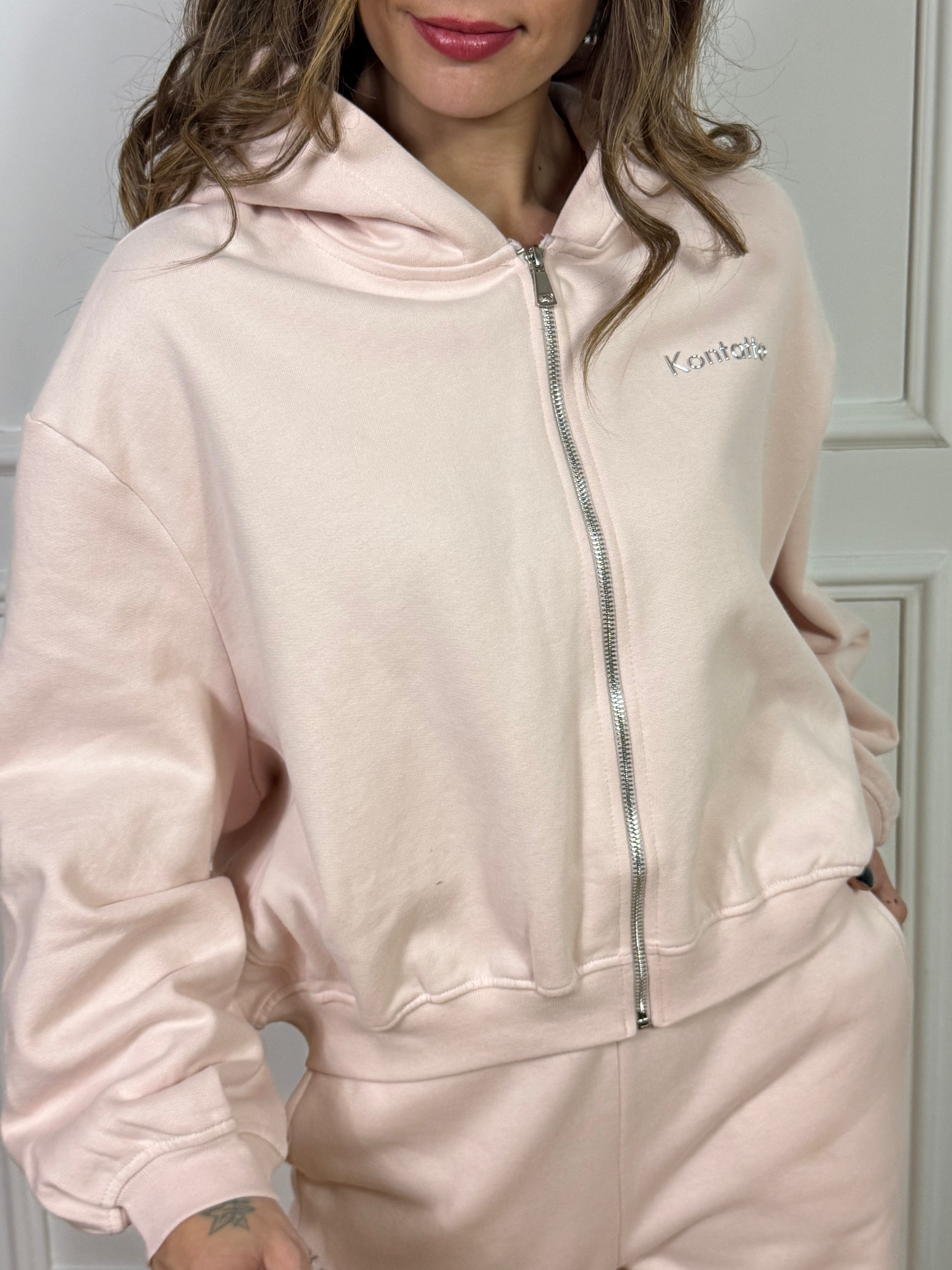 Felpa con cerniera Kontatto con cappuccio