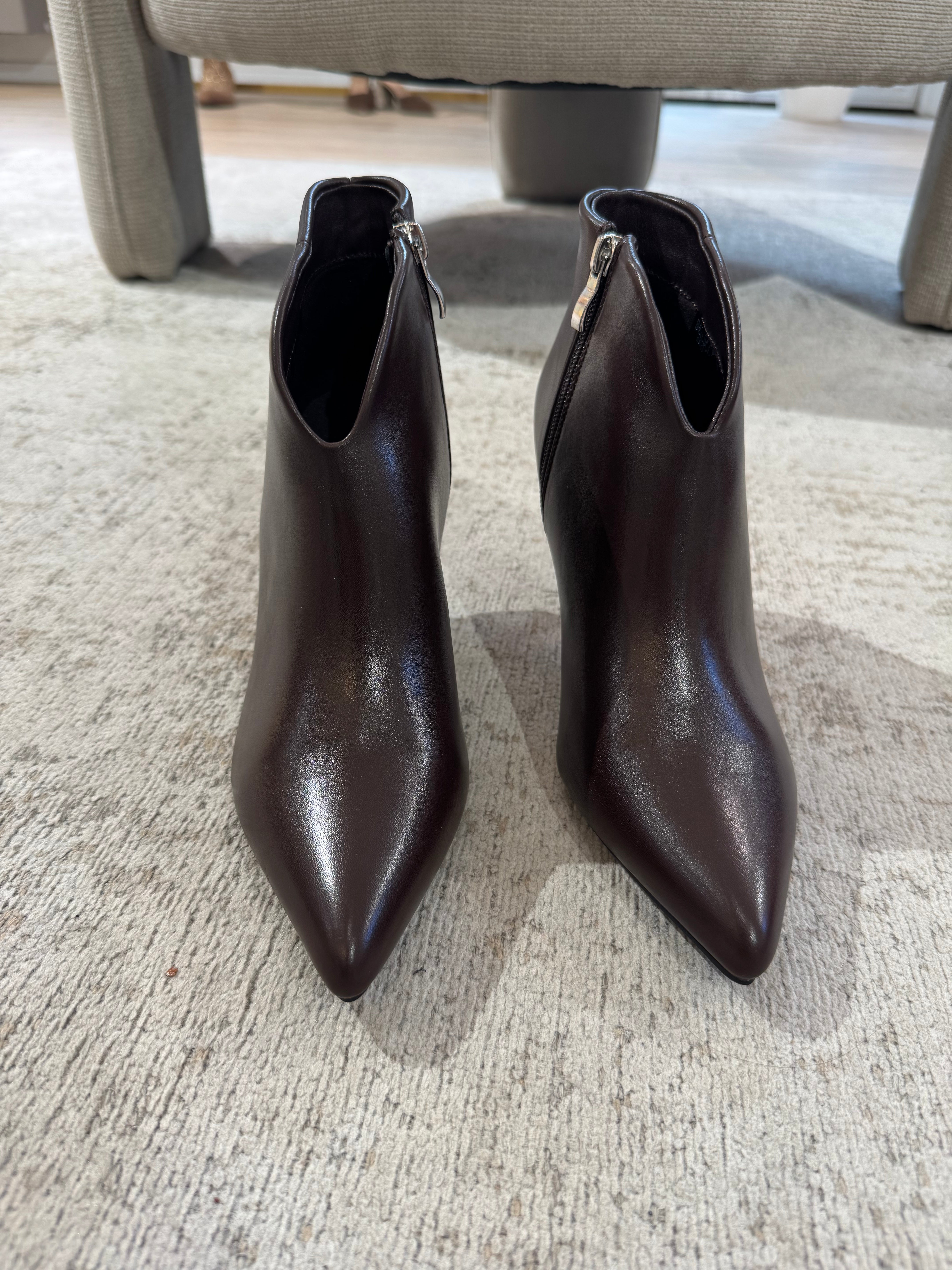 Scarpa a punta con tacco in ECOPELLE LISCIA - TESTA DI MORO