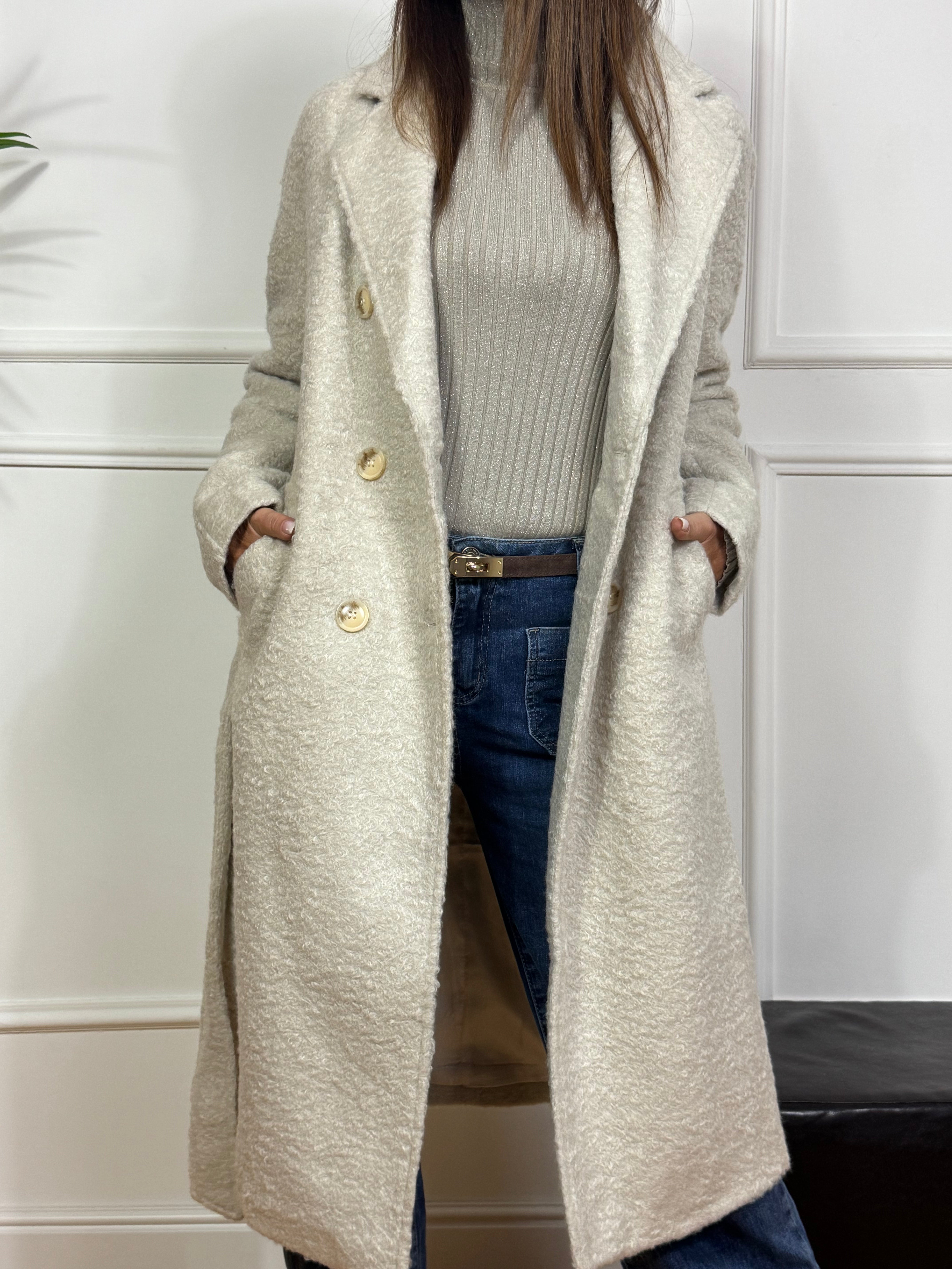 Cappotto Victoria ILMH doppiopetto TEDDY CON FUSCIACCA