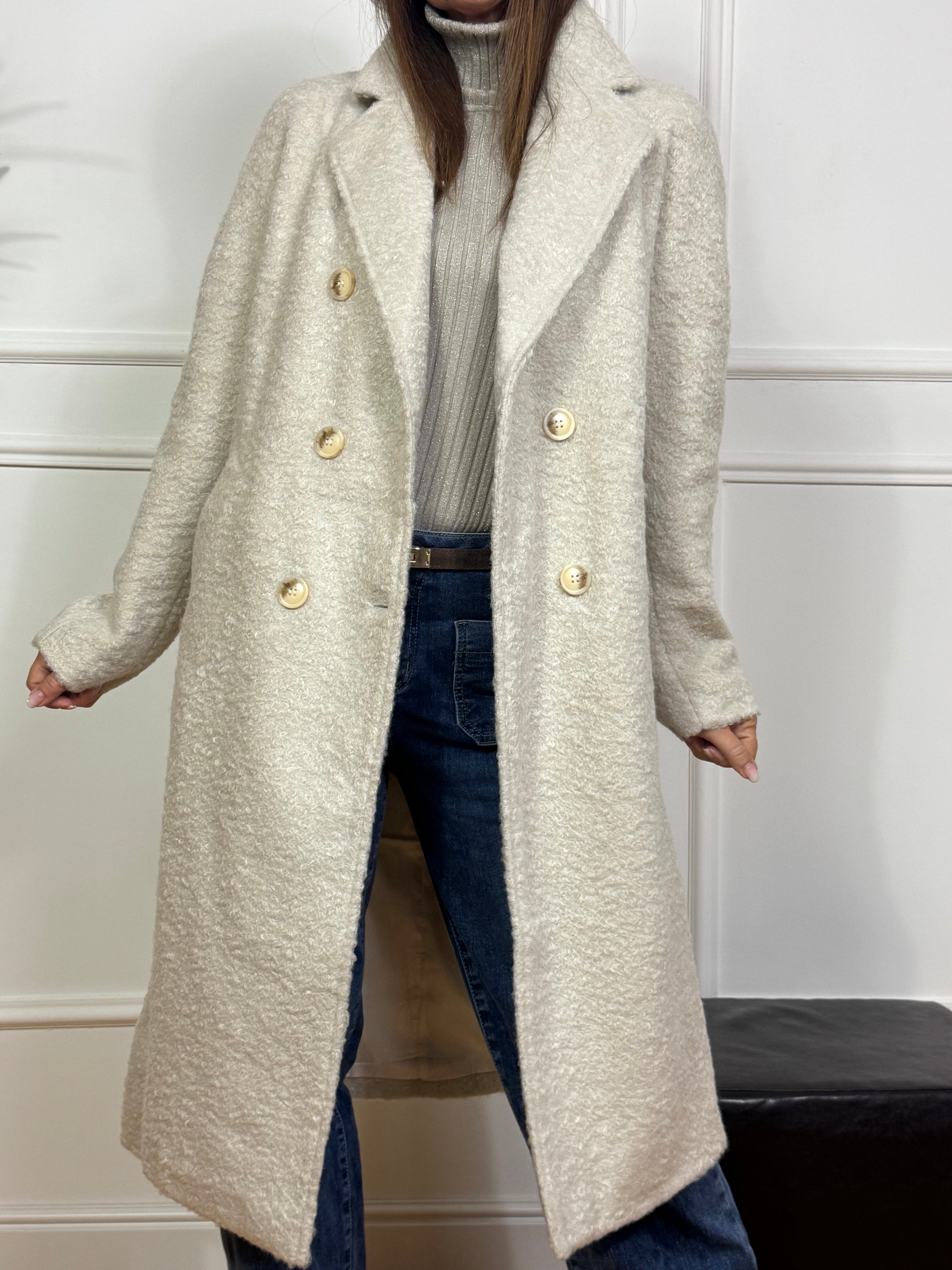 Cappotto Victoria ILMH doppiopetto TEDDY CON FUSCIACCA