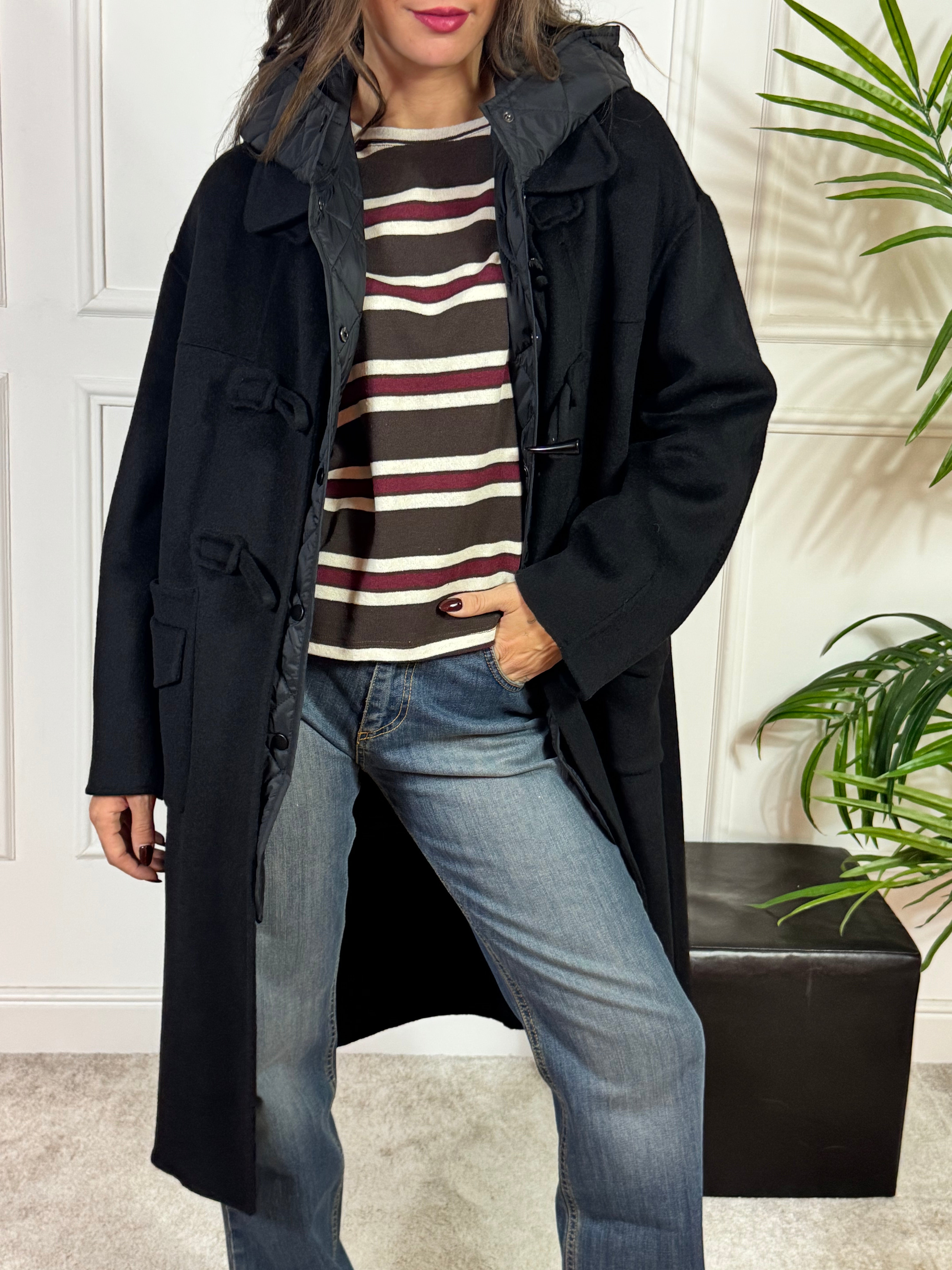 Cappotto montgomery + gilet con cappuccio Susy Mix