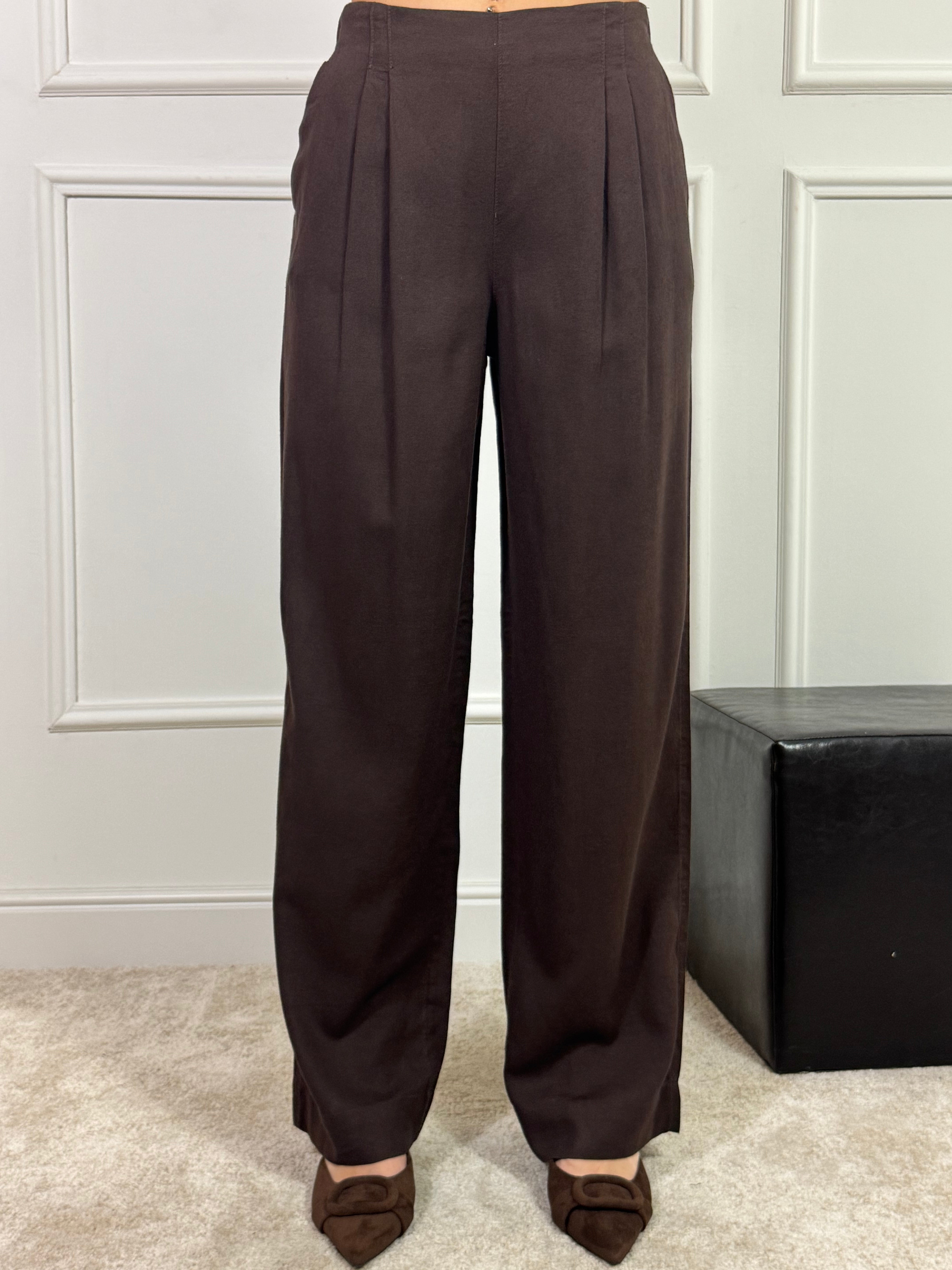 PANTALONE in MISTO LINO JJXX modello ALMIRA con pinces