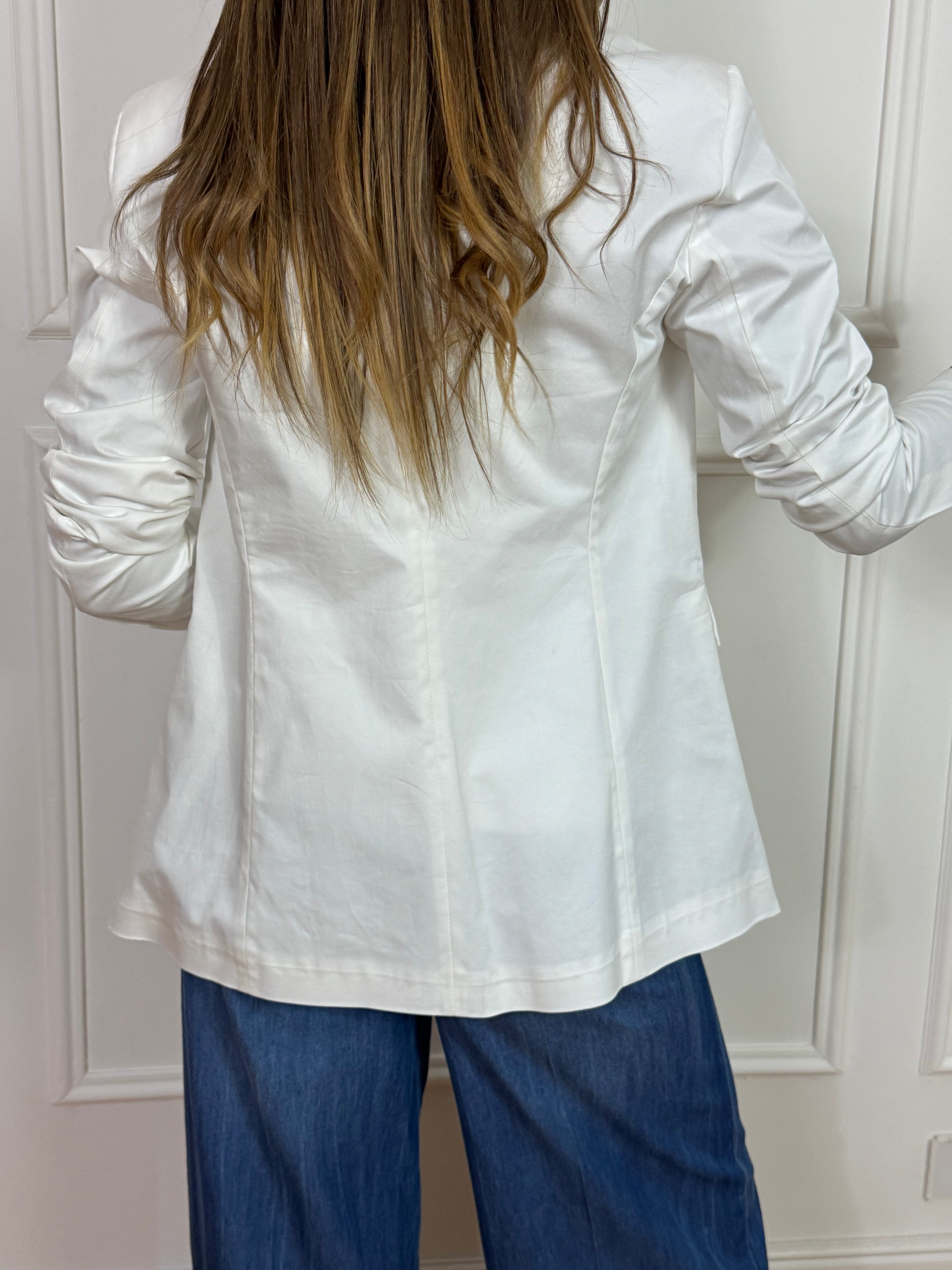 Giacca blazer in cotone Susy Mix con patch braccio