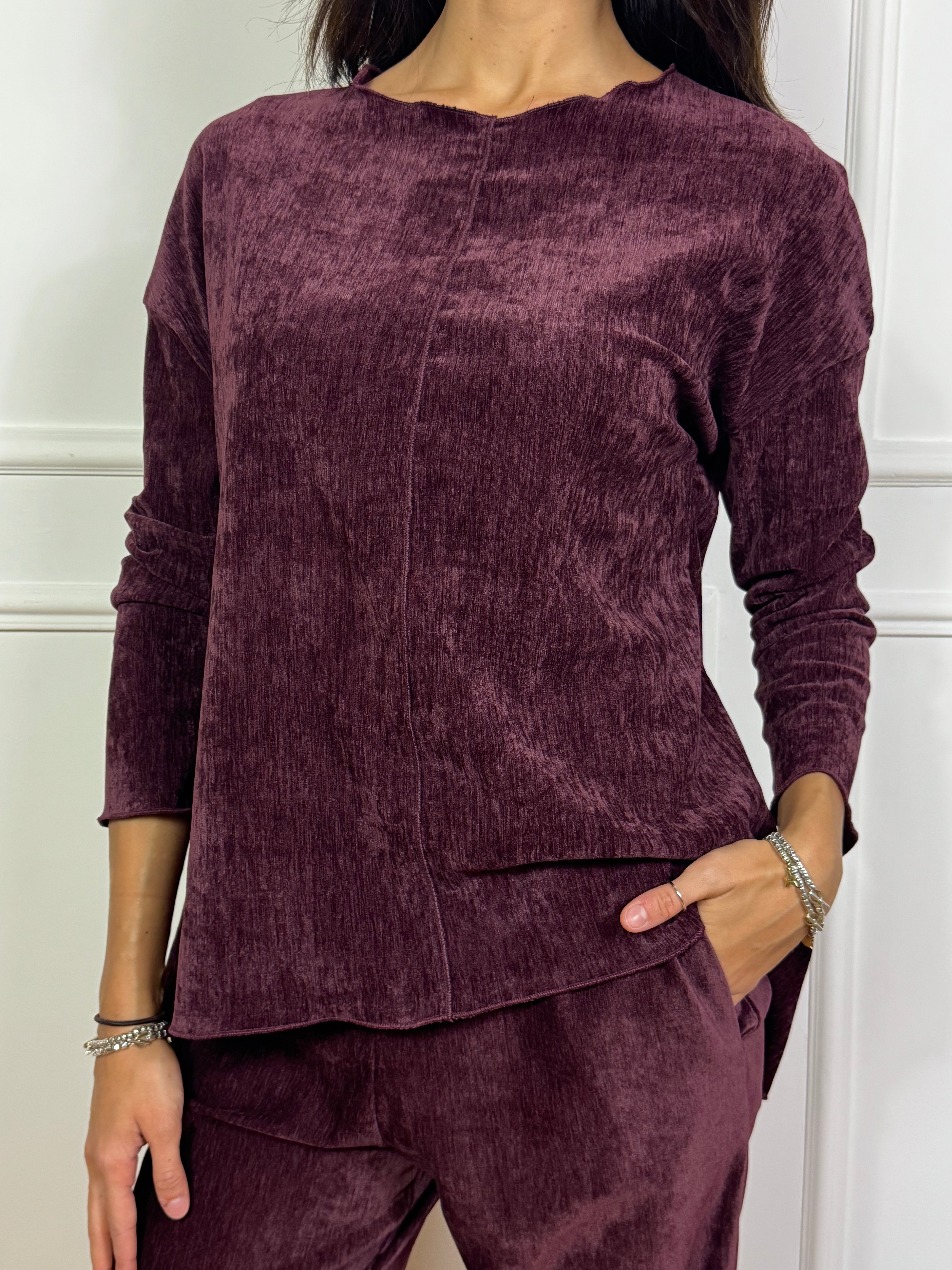 Maglia felpa in velluto Susy Mix