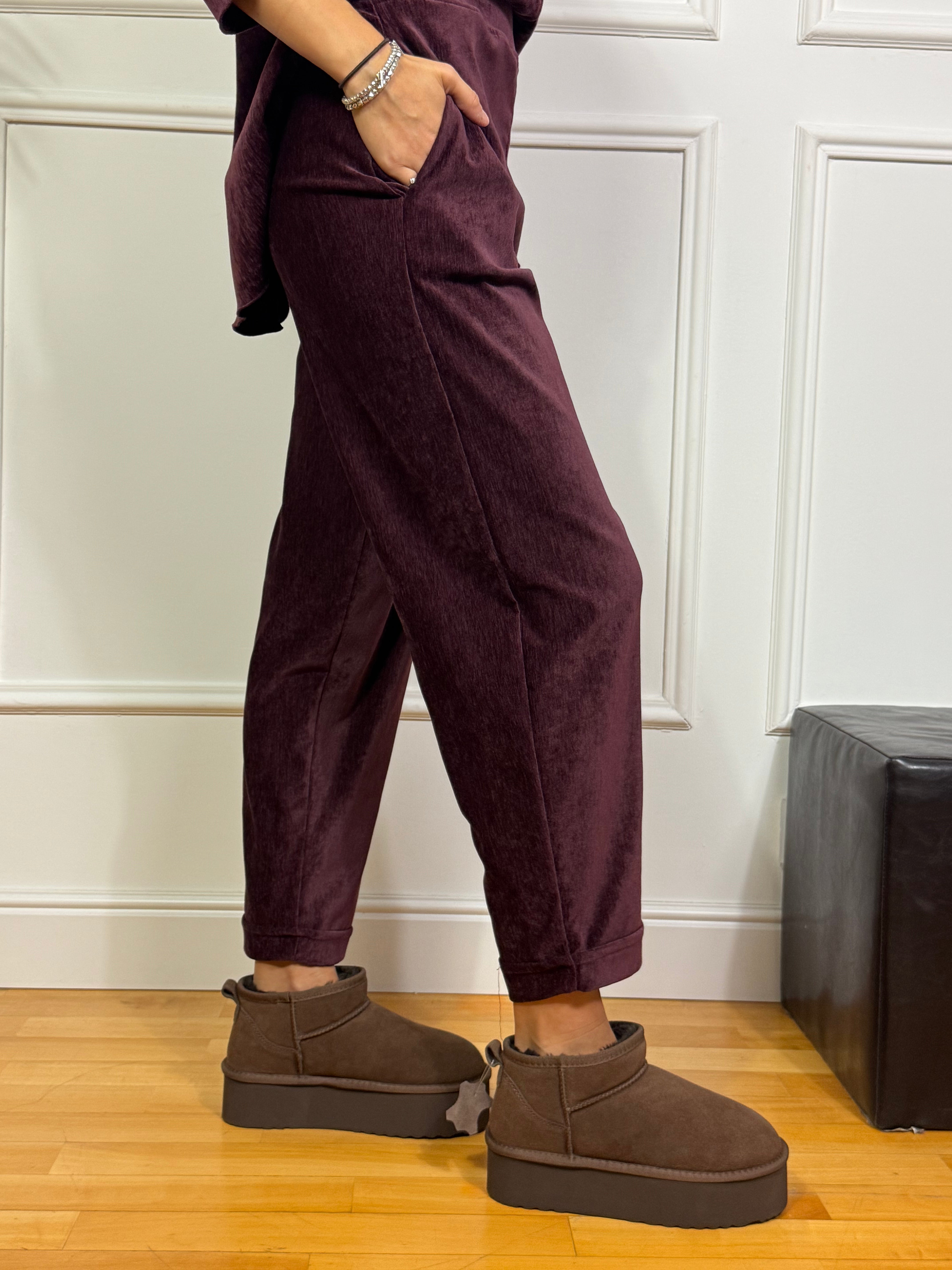 Pantalone a ovetto in velluto Susy Mix