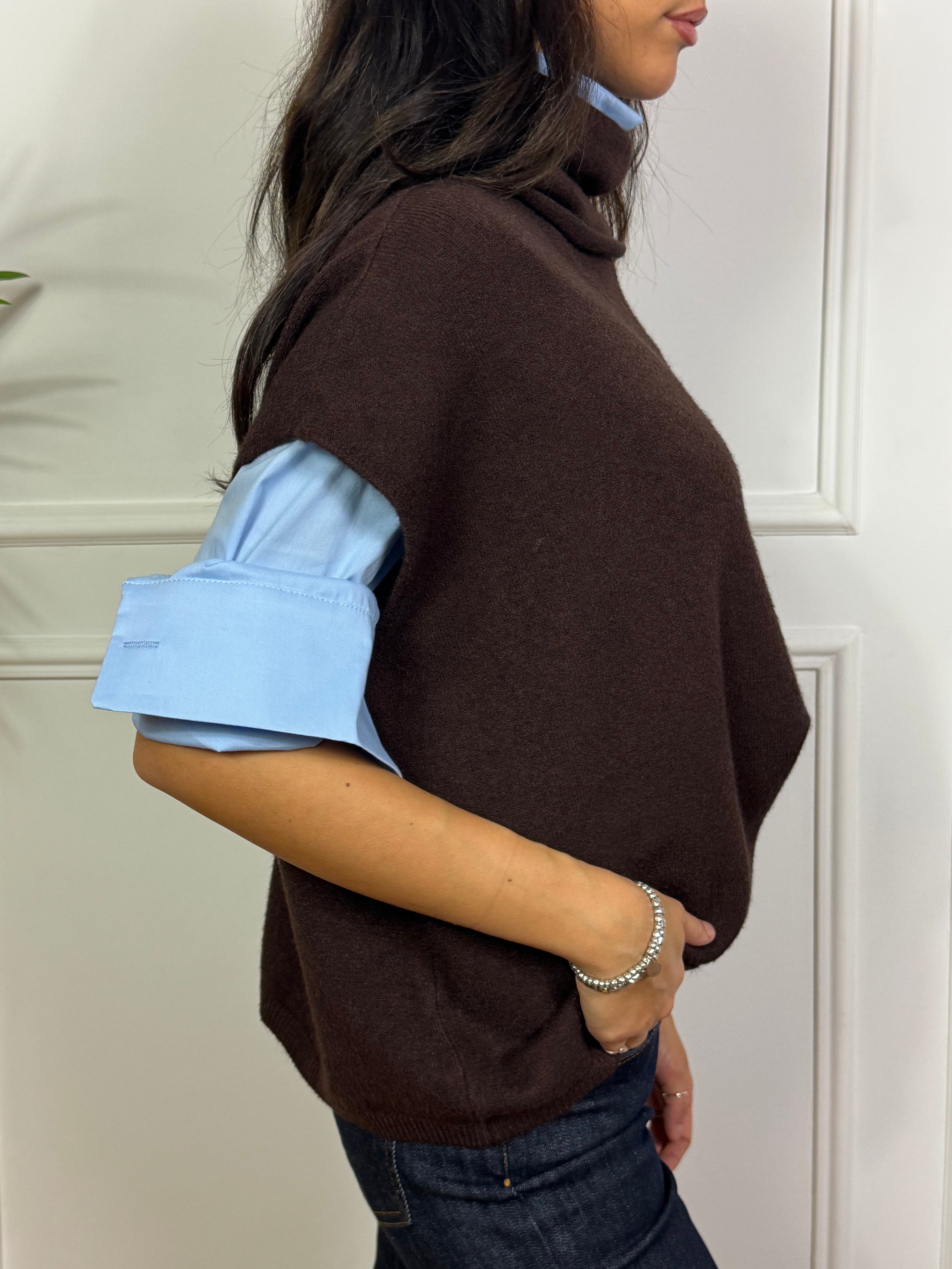 Maglia poncho collo alto Kikisix