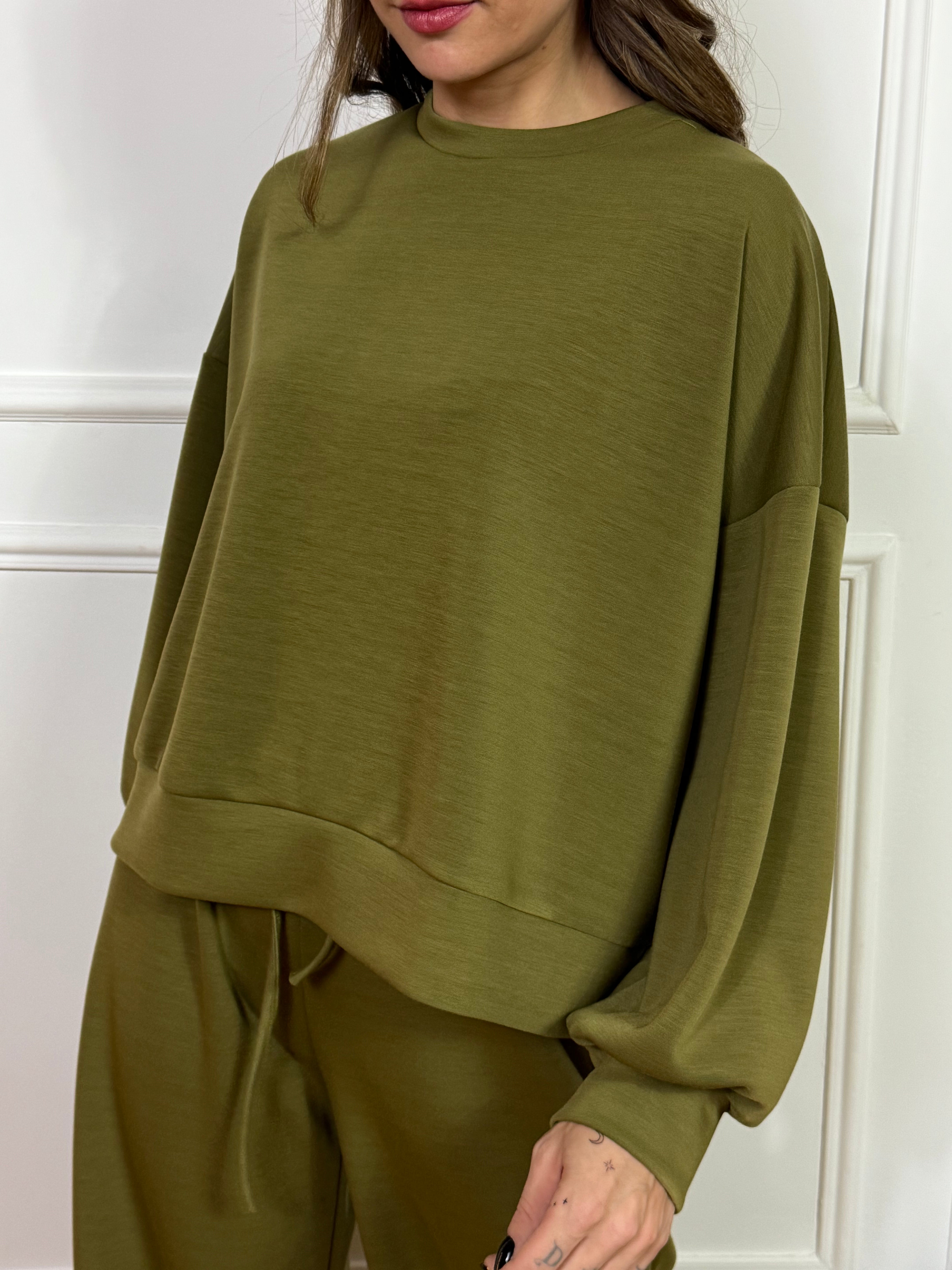 Felpa paricollo Kikisix spacchetti laterali tessuto tecnico sottile