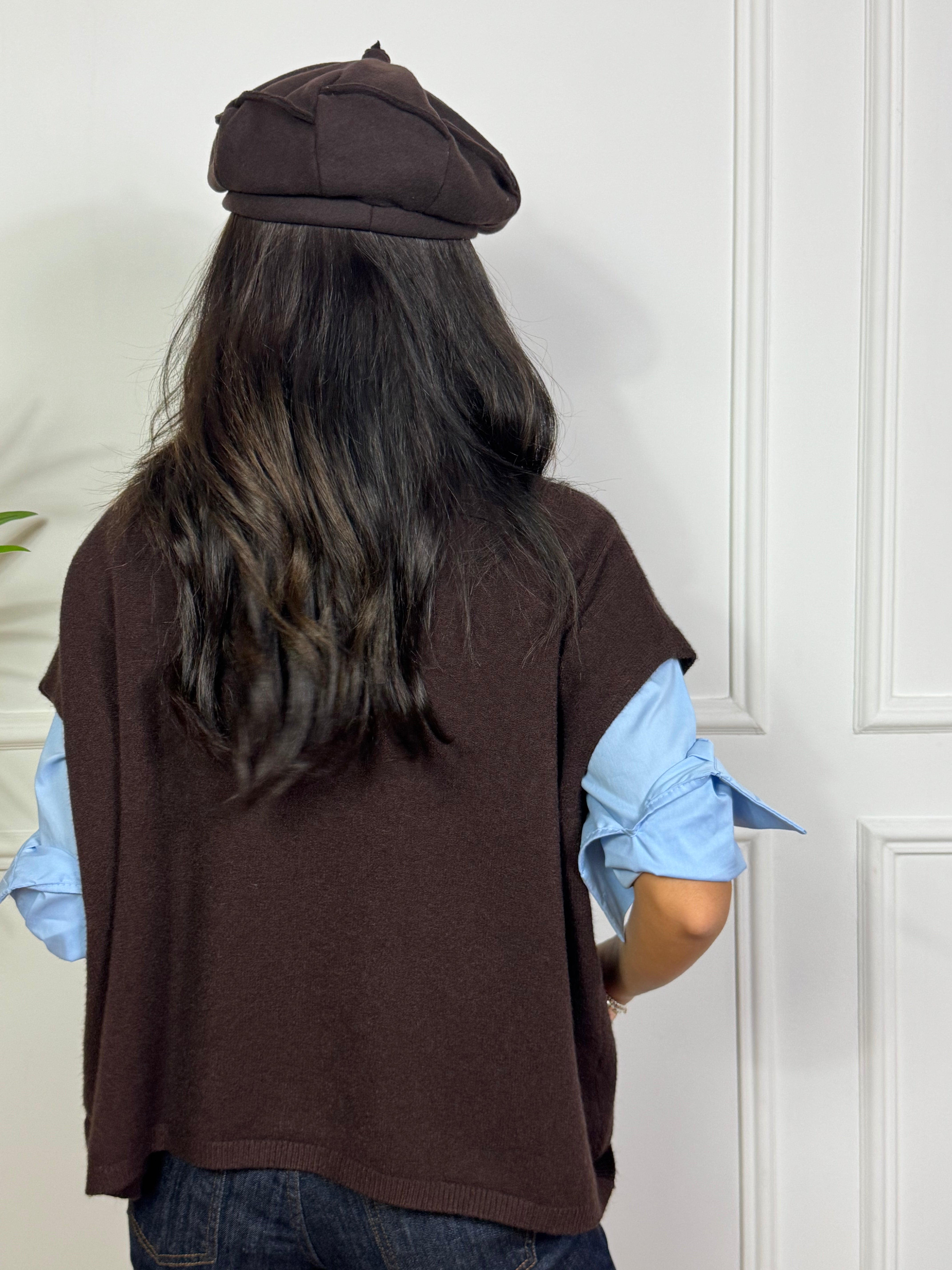 Basco in pannetto Susy Mix con cuciture a vista