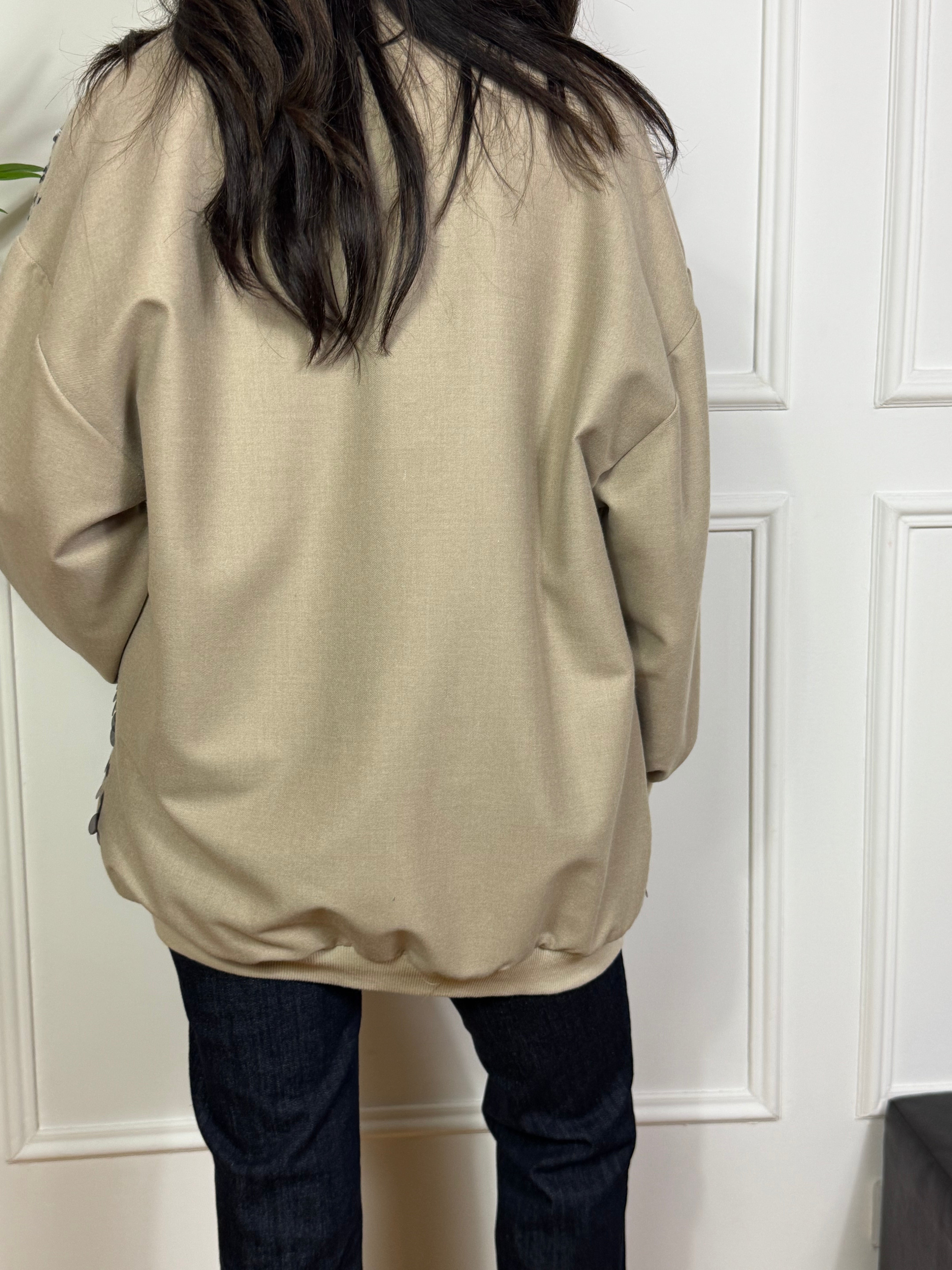 Felpa bomber oversize Susy Mix con paillettes