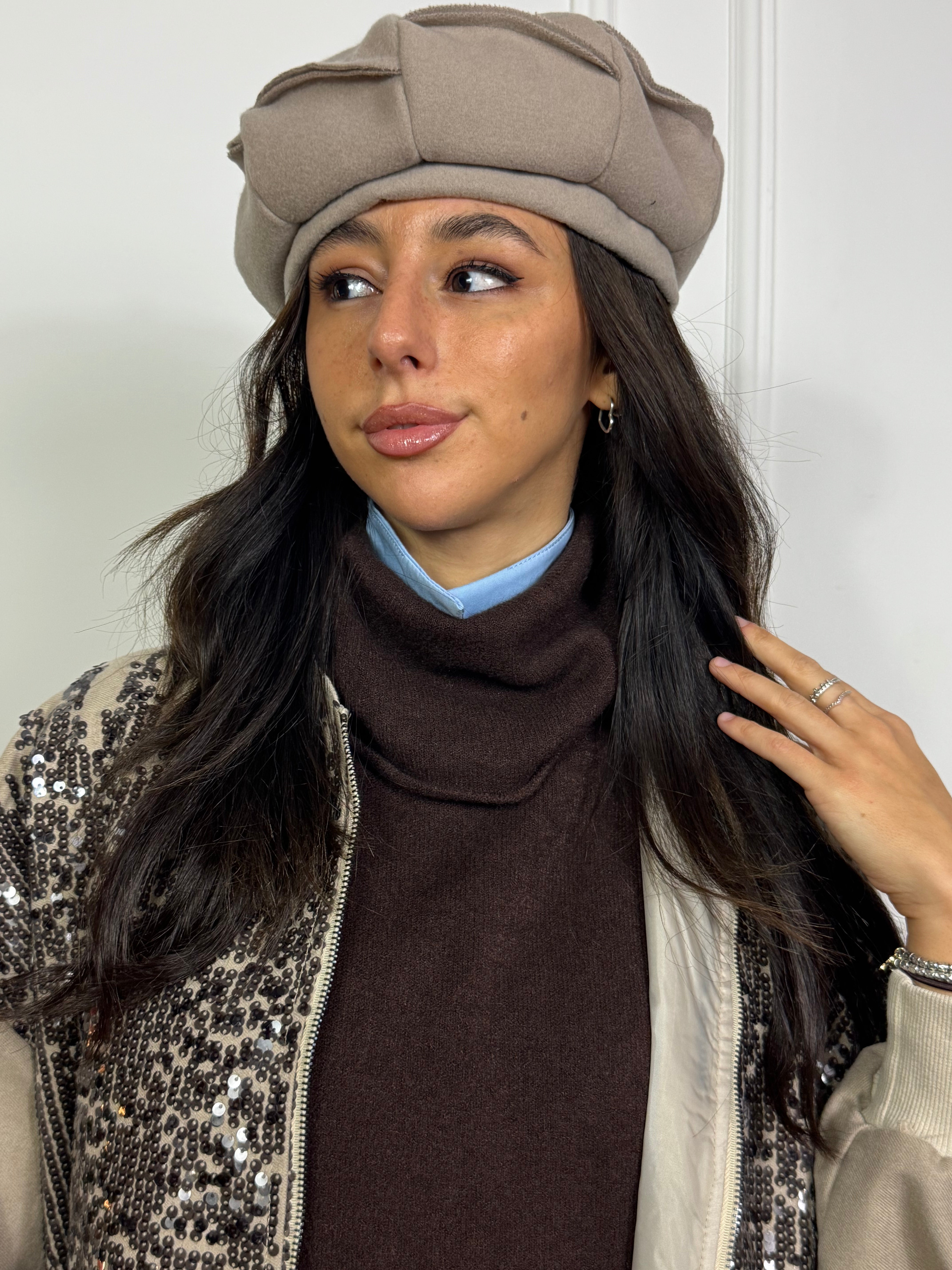 Basco in pannetto Susy Mix con cuciture a vista