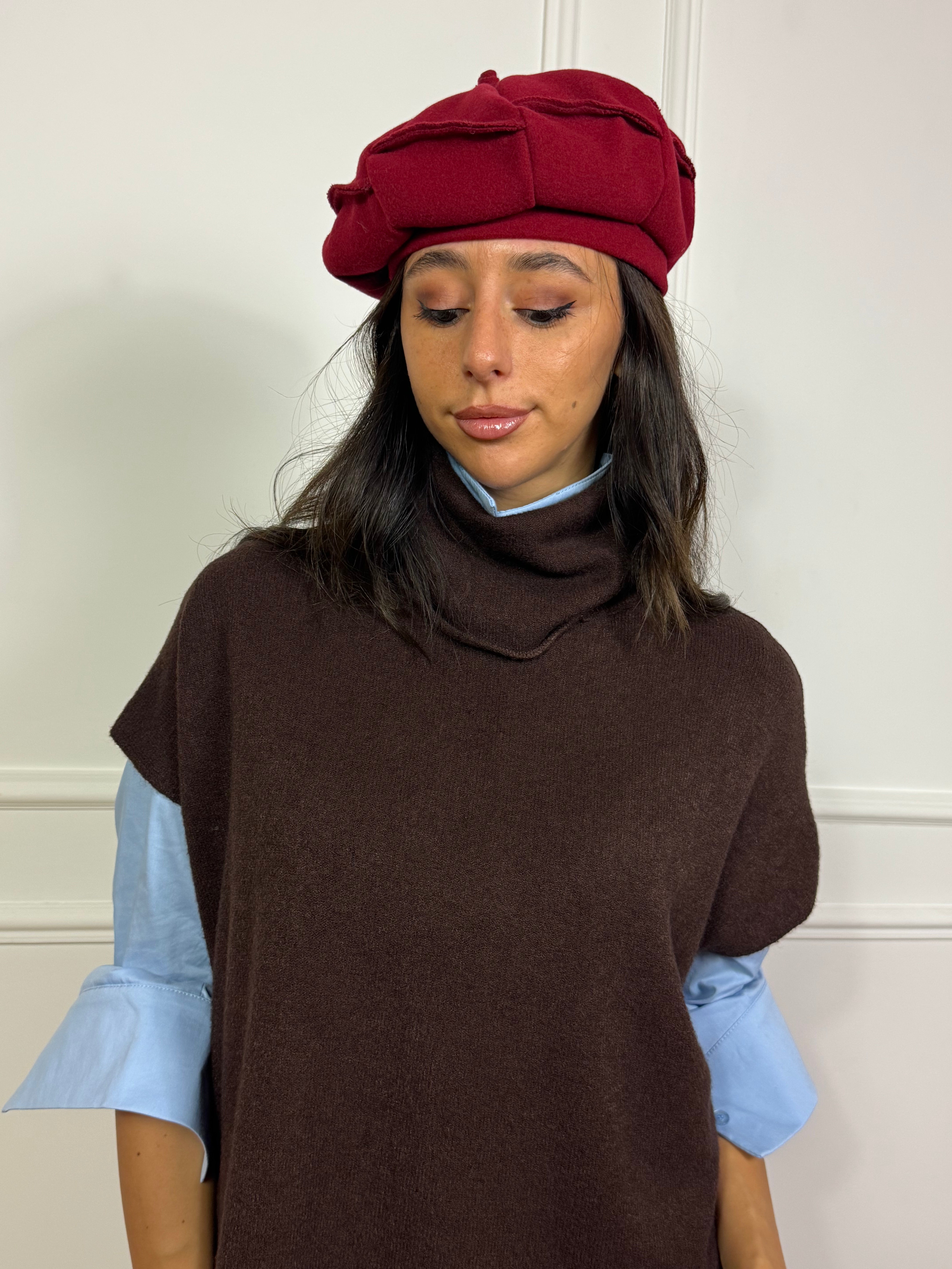 Basco in pannetto Susy Mix con cuciture a vista