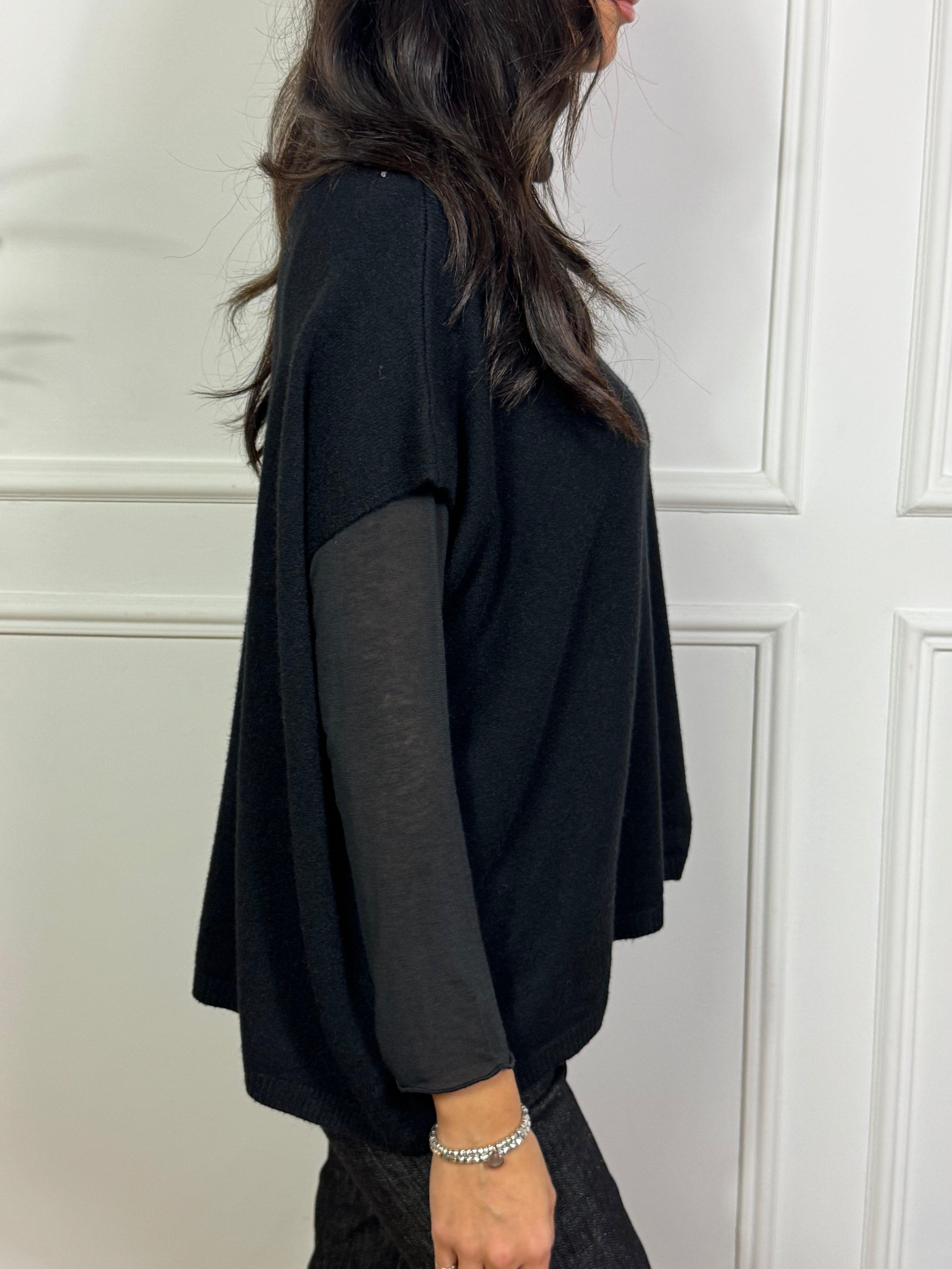 Maglia poncho collo alto Kikisix