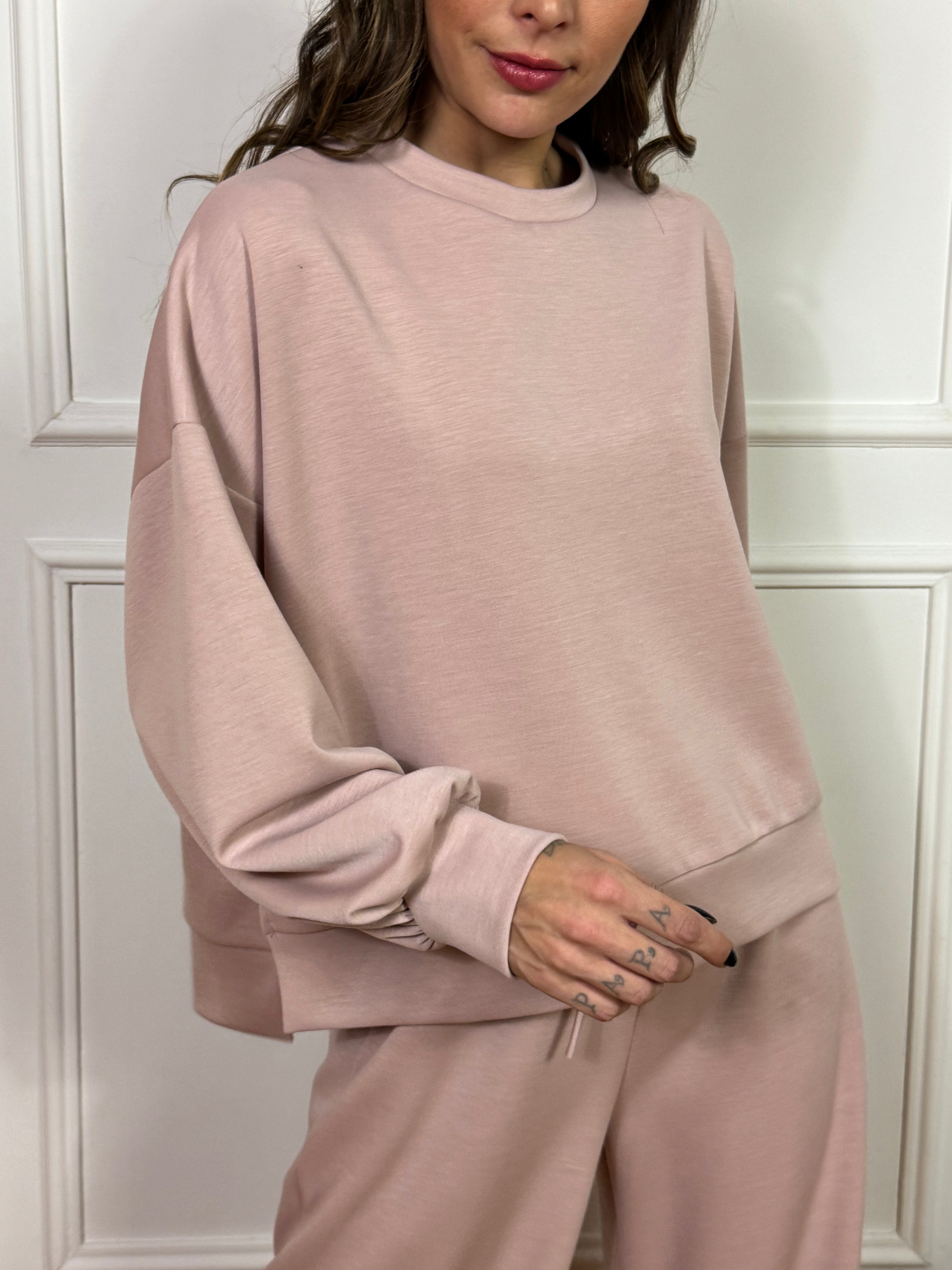 Felpa paricollo Kikisix spacchetti laterali tessuto tecnico sottile