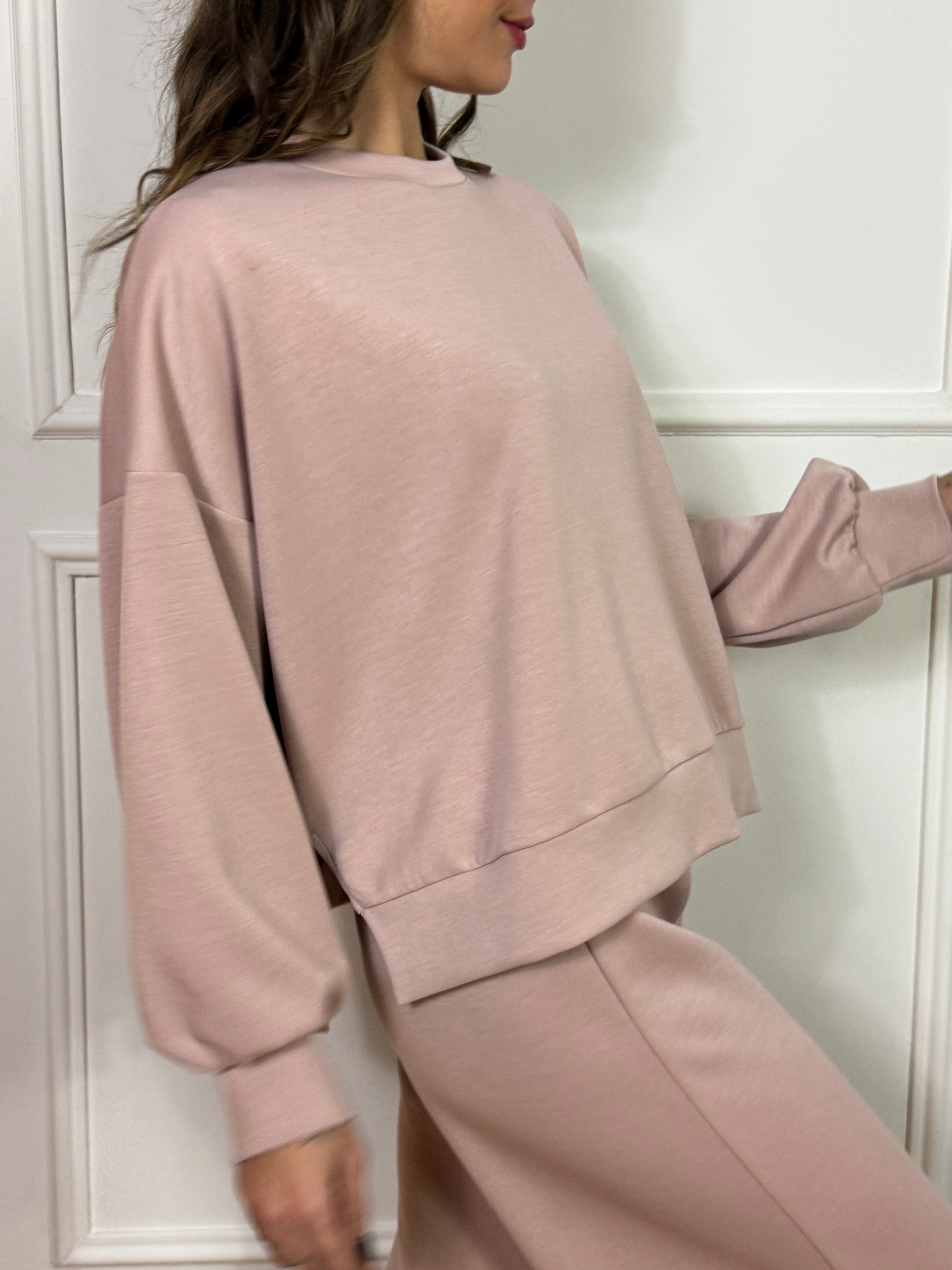 Felpa paricollo Kikisix spacchetti laterali tessuto tecnico sottile