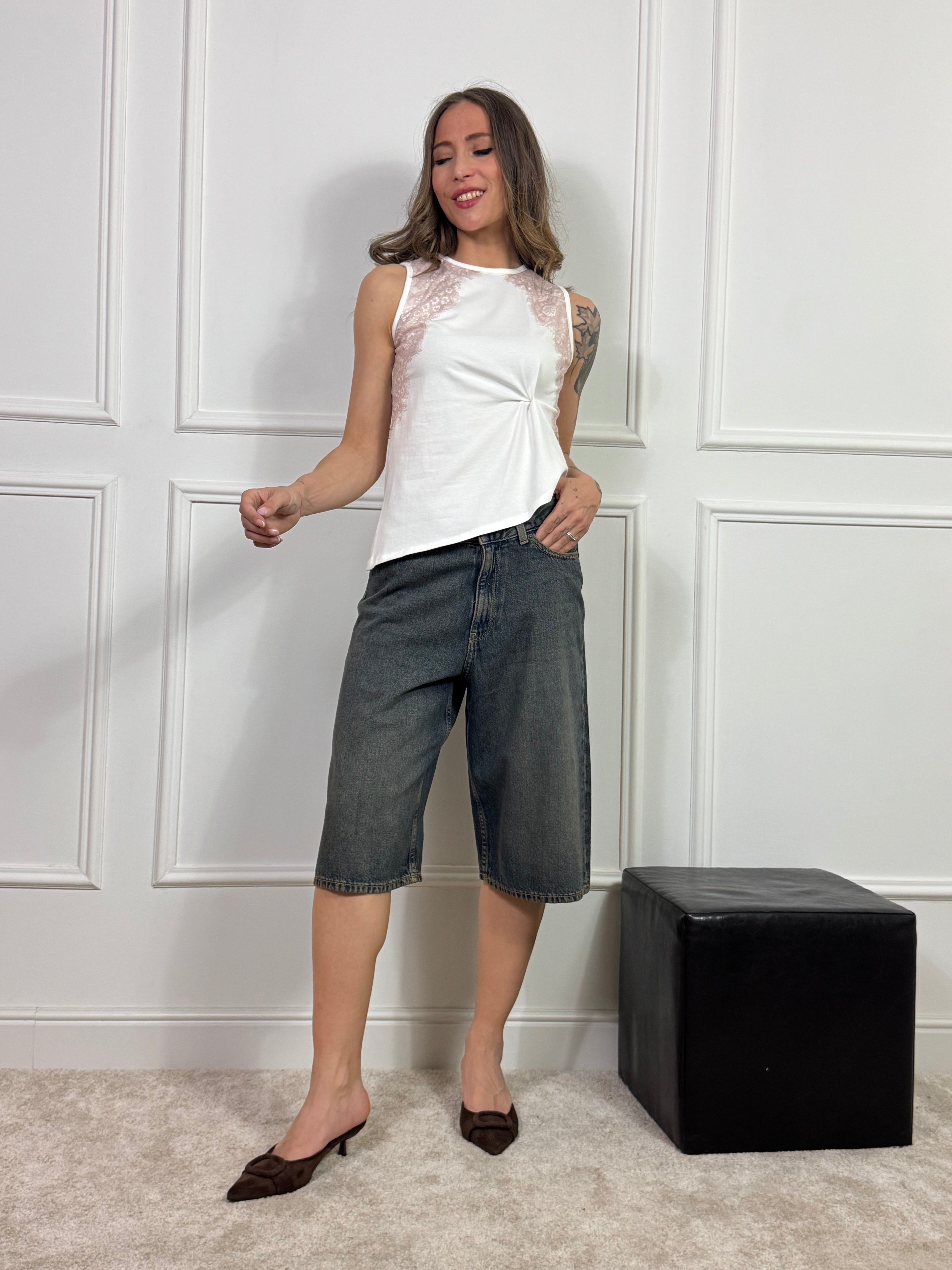 BERMUDA in jeans JJXX modello TOKYO BAGGY - DARK BLUE DENIM