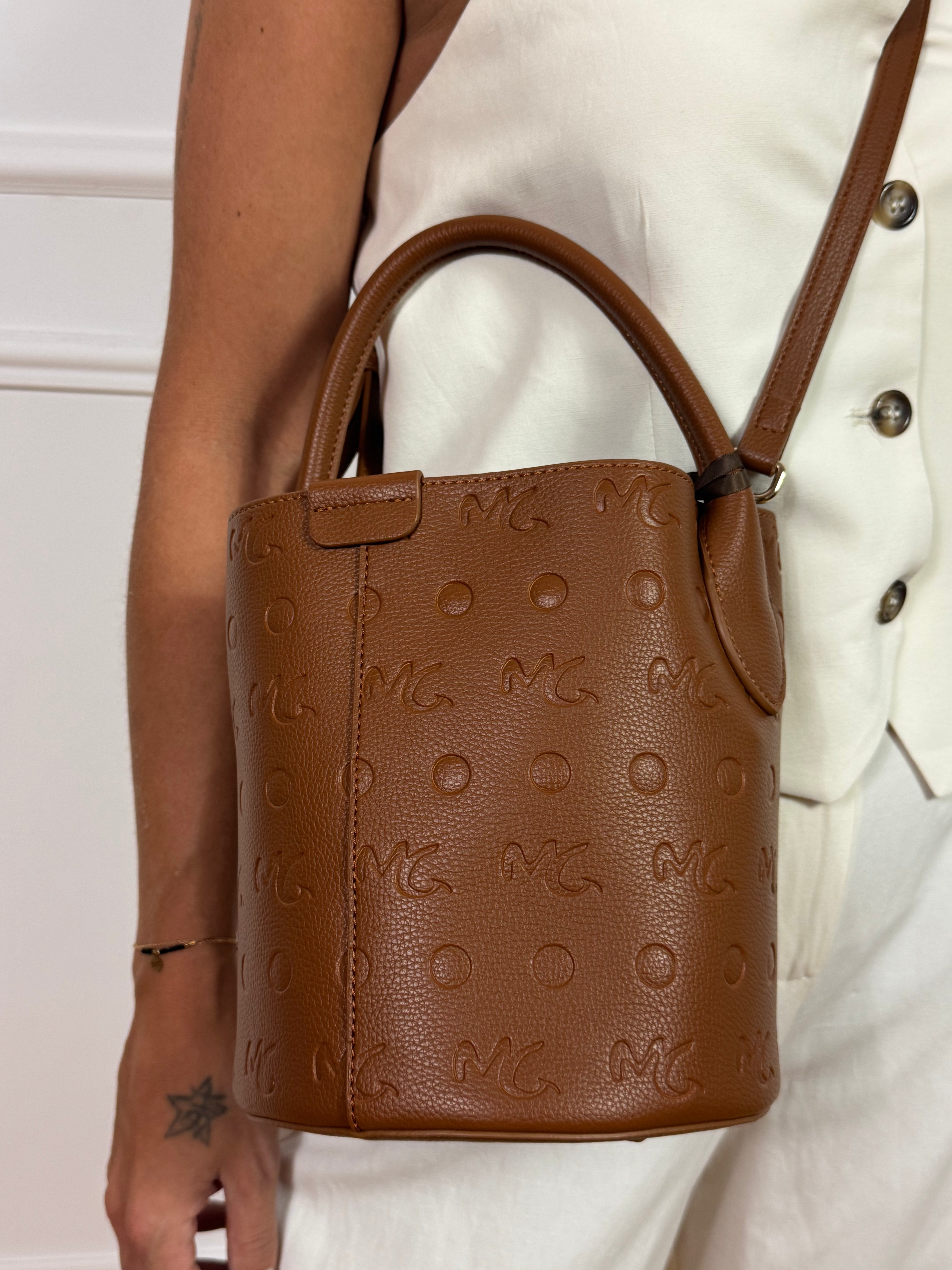 SECCHIELLO in ecopelle Manila Grace EMBOSSED con logo