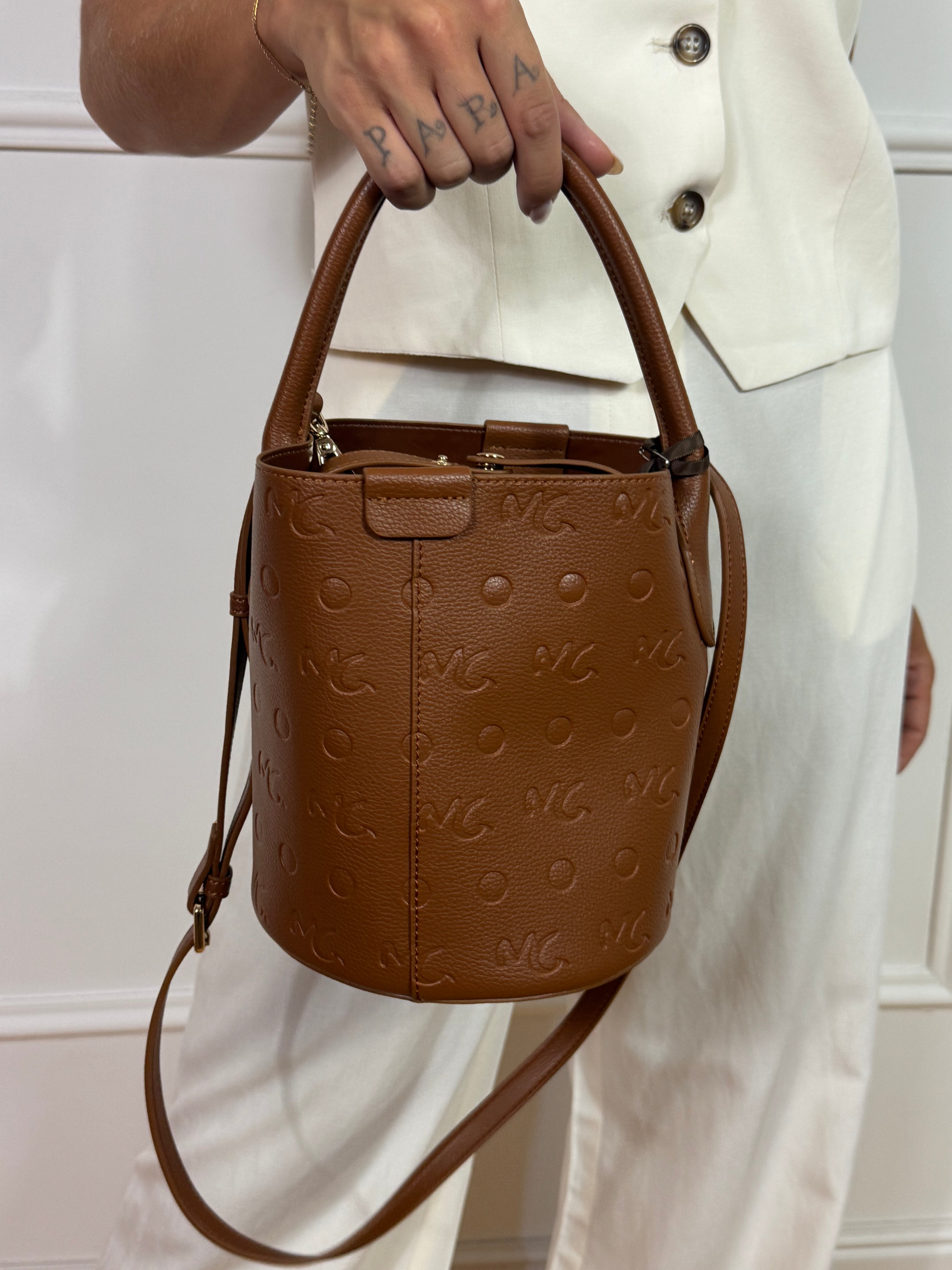 SECCHIELLO in ecopelle Manila Grace EMBOSSED con logo