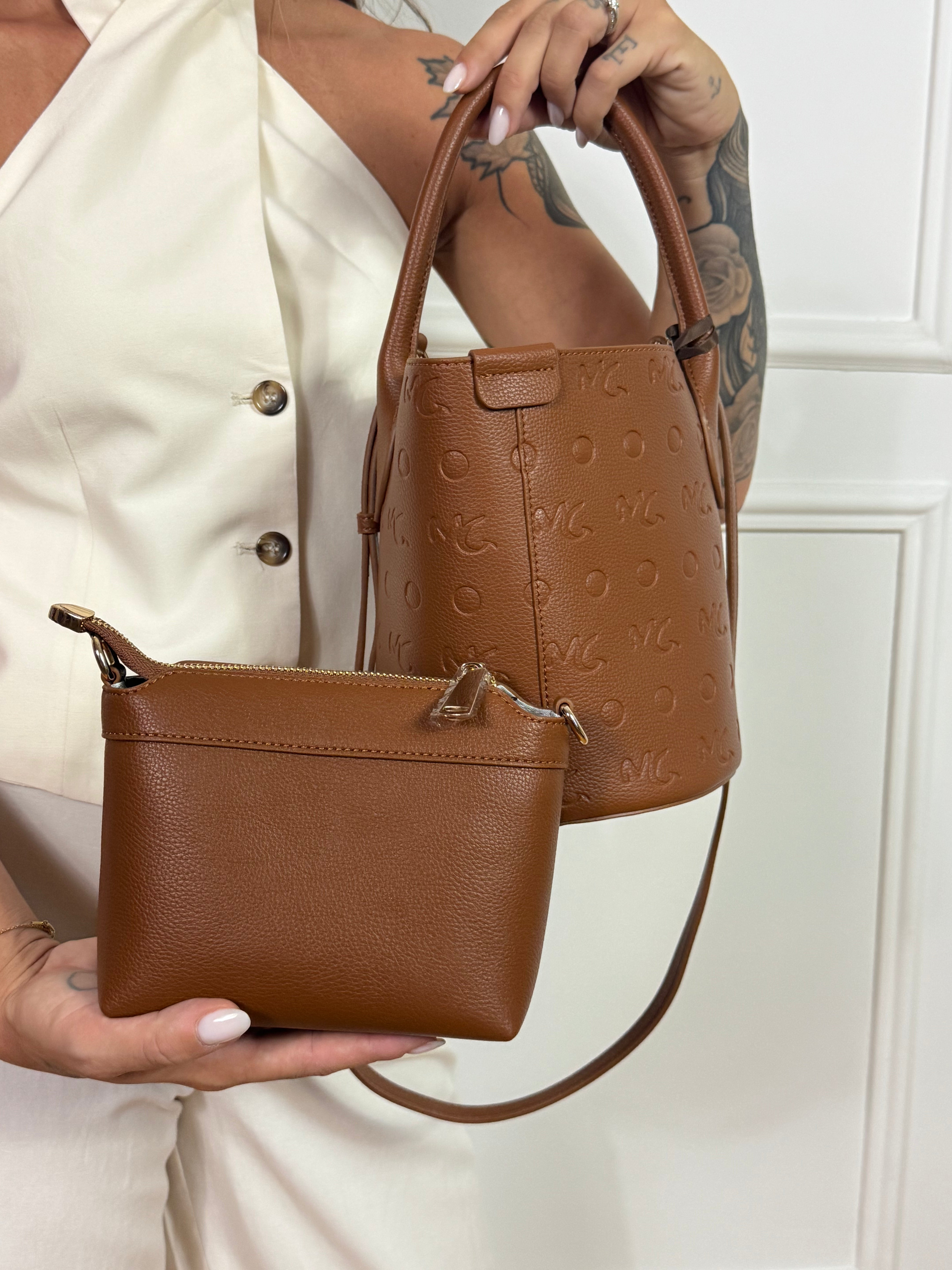 SECCHIELLO in ecopelle Manila Grace EMBOSSED con logo