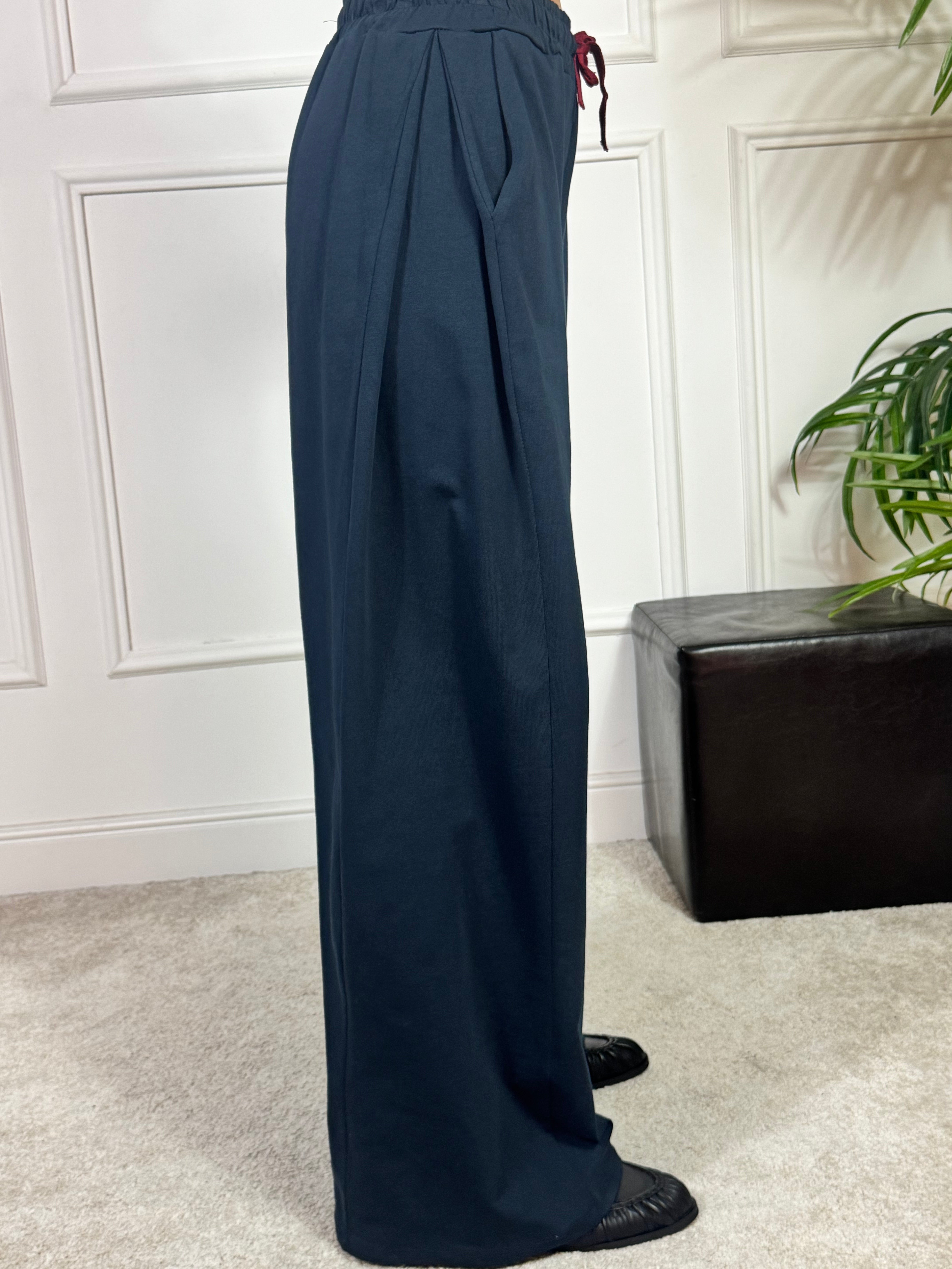 Pantalone garzato con coulisse Kikisix PALAZZO CON PINCES LATERALE
