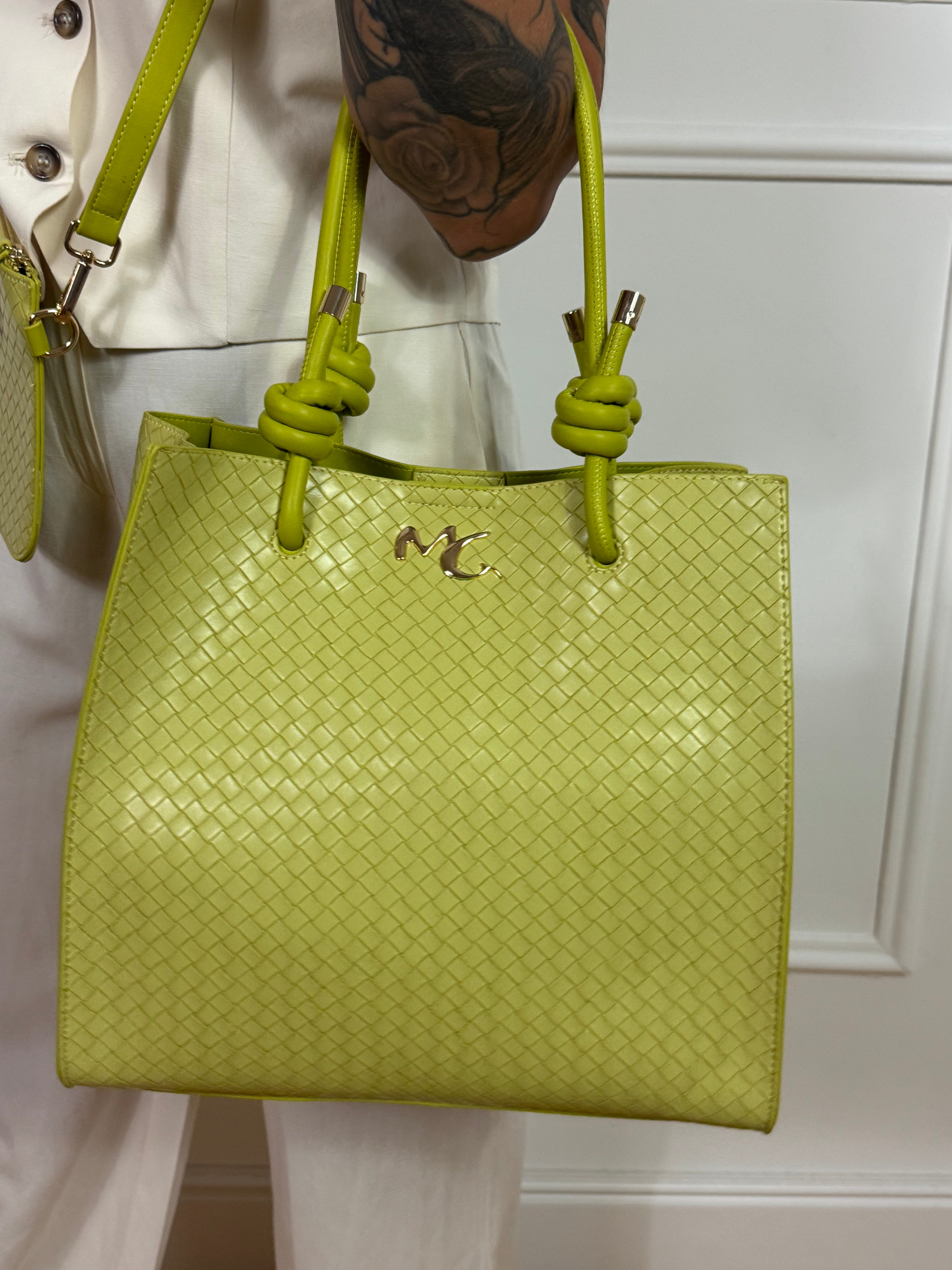 Borsa Manila Grace Felicia Bag media con NODO - ECOPELLE INTRECCIATA