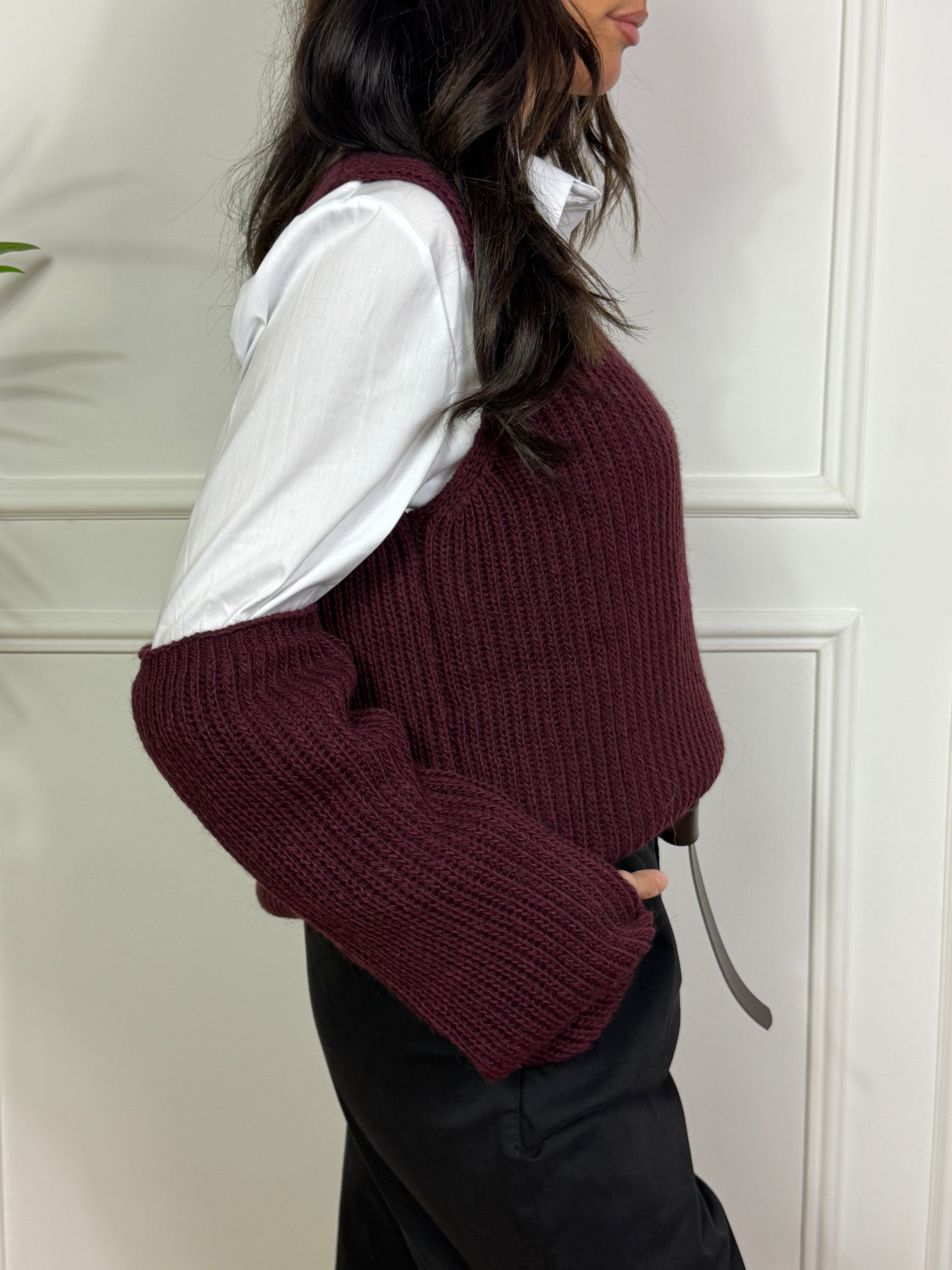 Gilet scollo V KIKISIX con manicotti