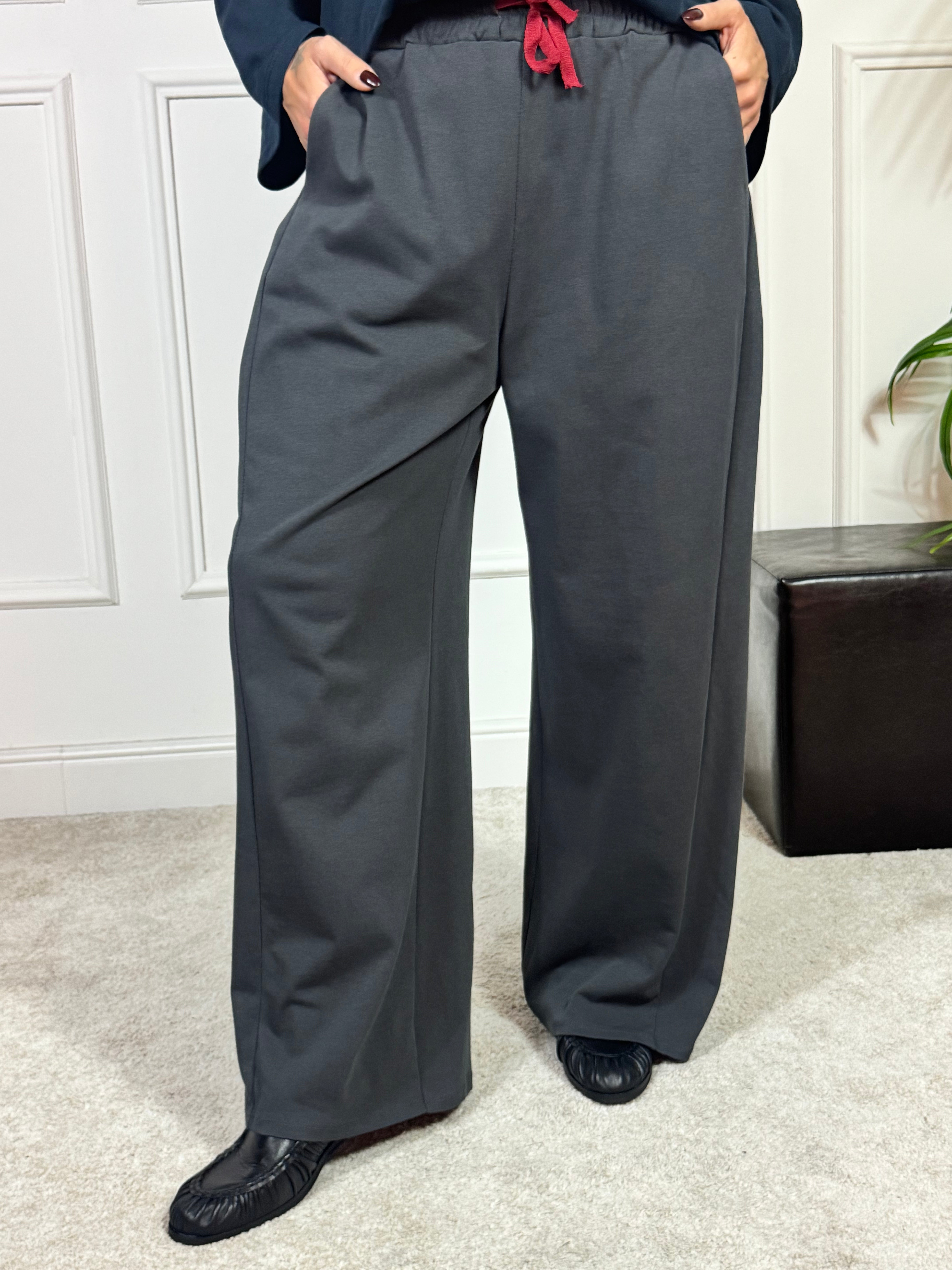 Pantalone garzato con coulisse Kikisix PALAZZO CON PINCES LATERALE