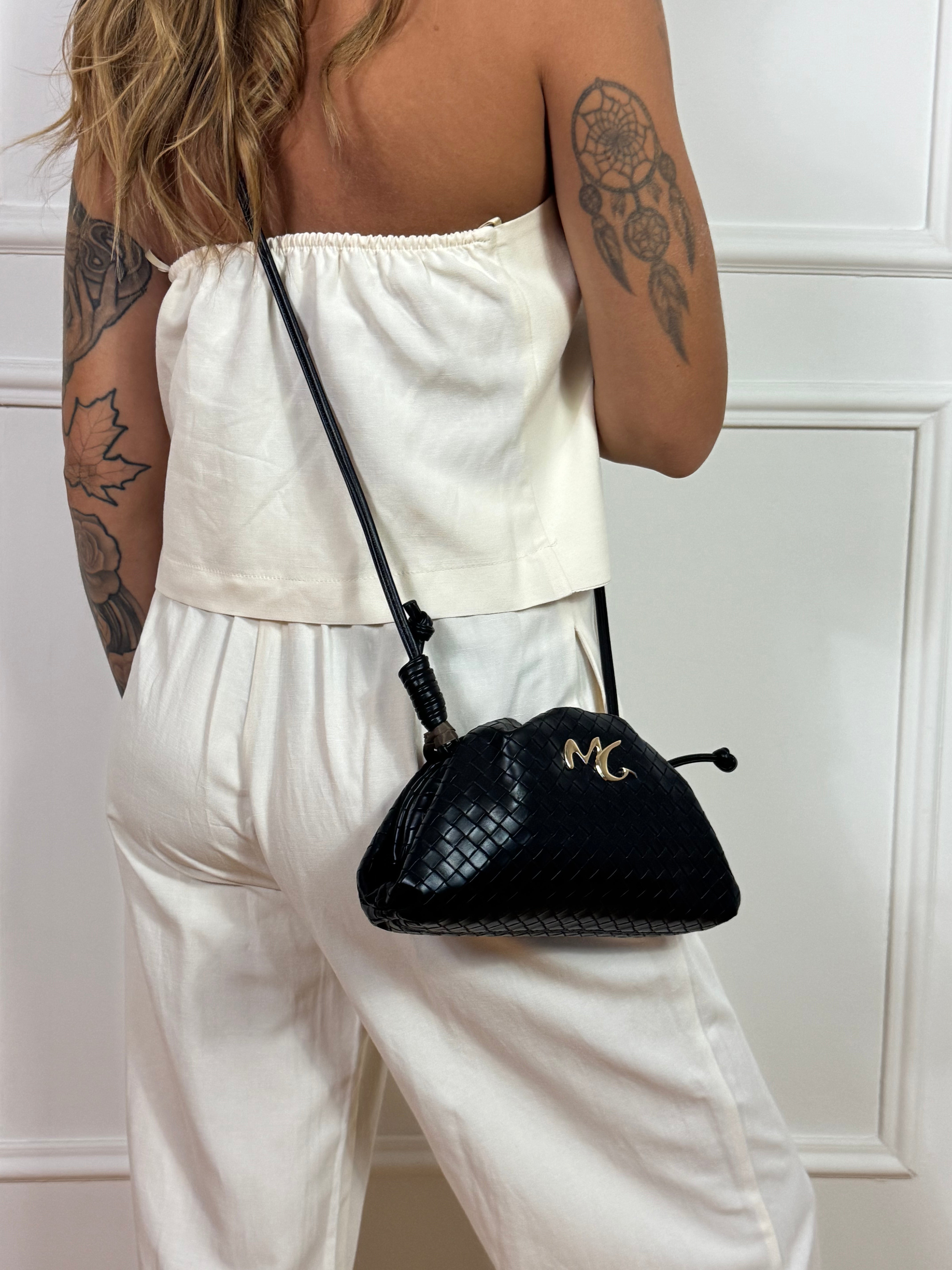 Borsa in ecopelle POCHETTE TRACOLLINA CLUTCH Manila Grace ECOPELLE INTRECCIATA