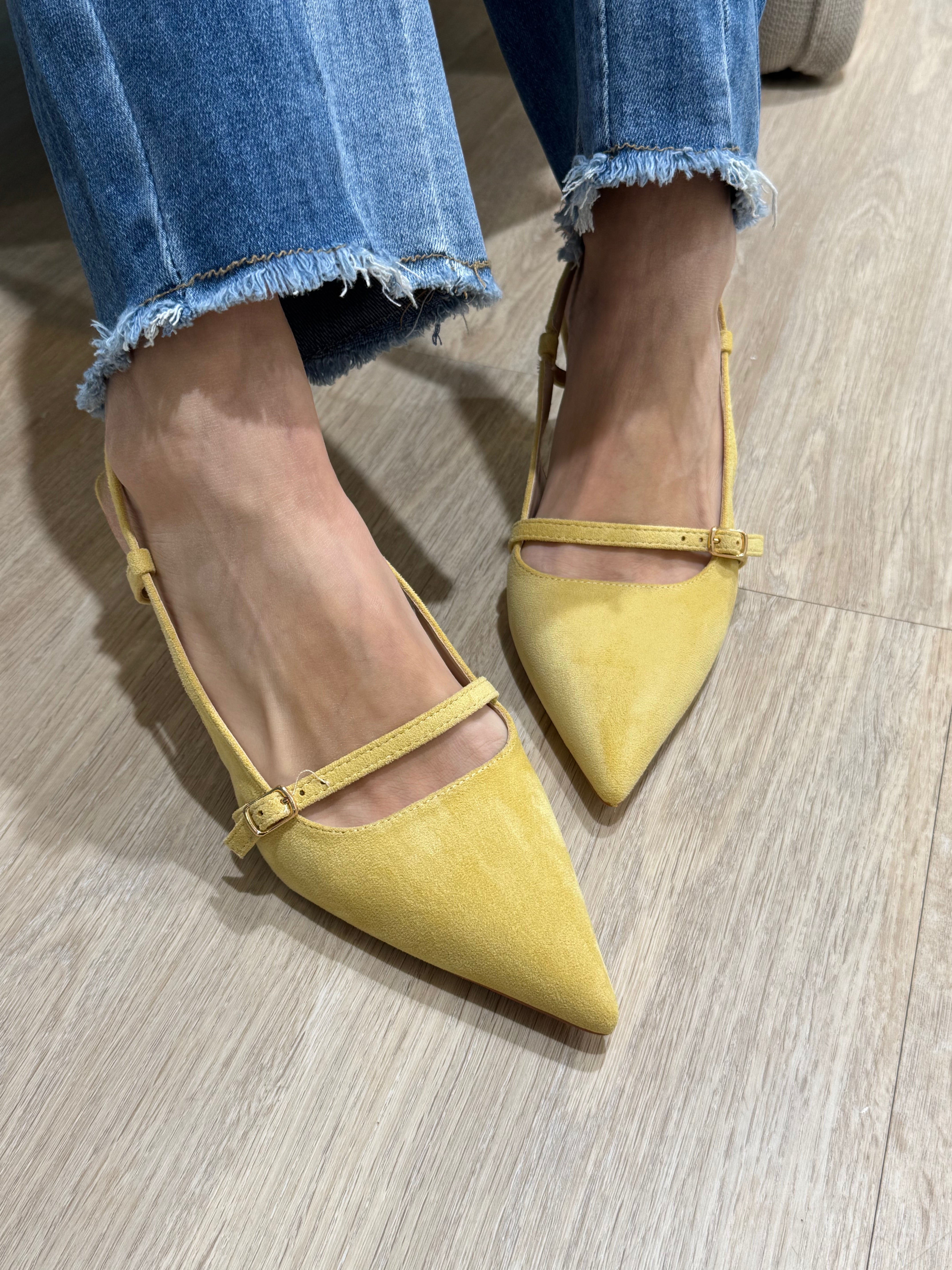 Scarpa SLING-BACK in ecopelle effetto scamosciato