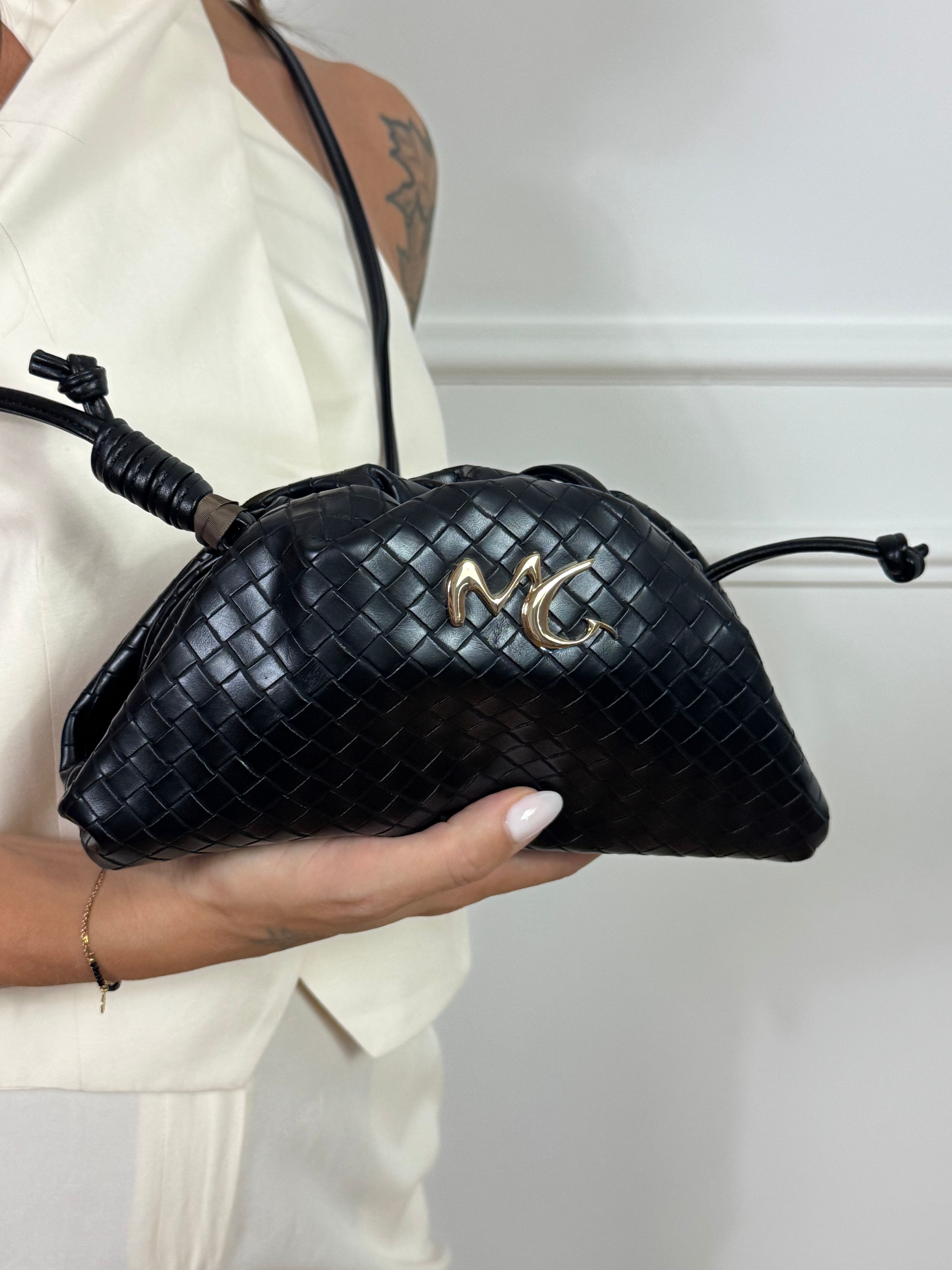Borsa in ecopelle POCHETTE TRACOLLINA CLUTCH Manila Grace ECOPELLE INTRECCIATA