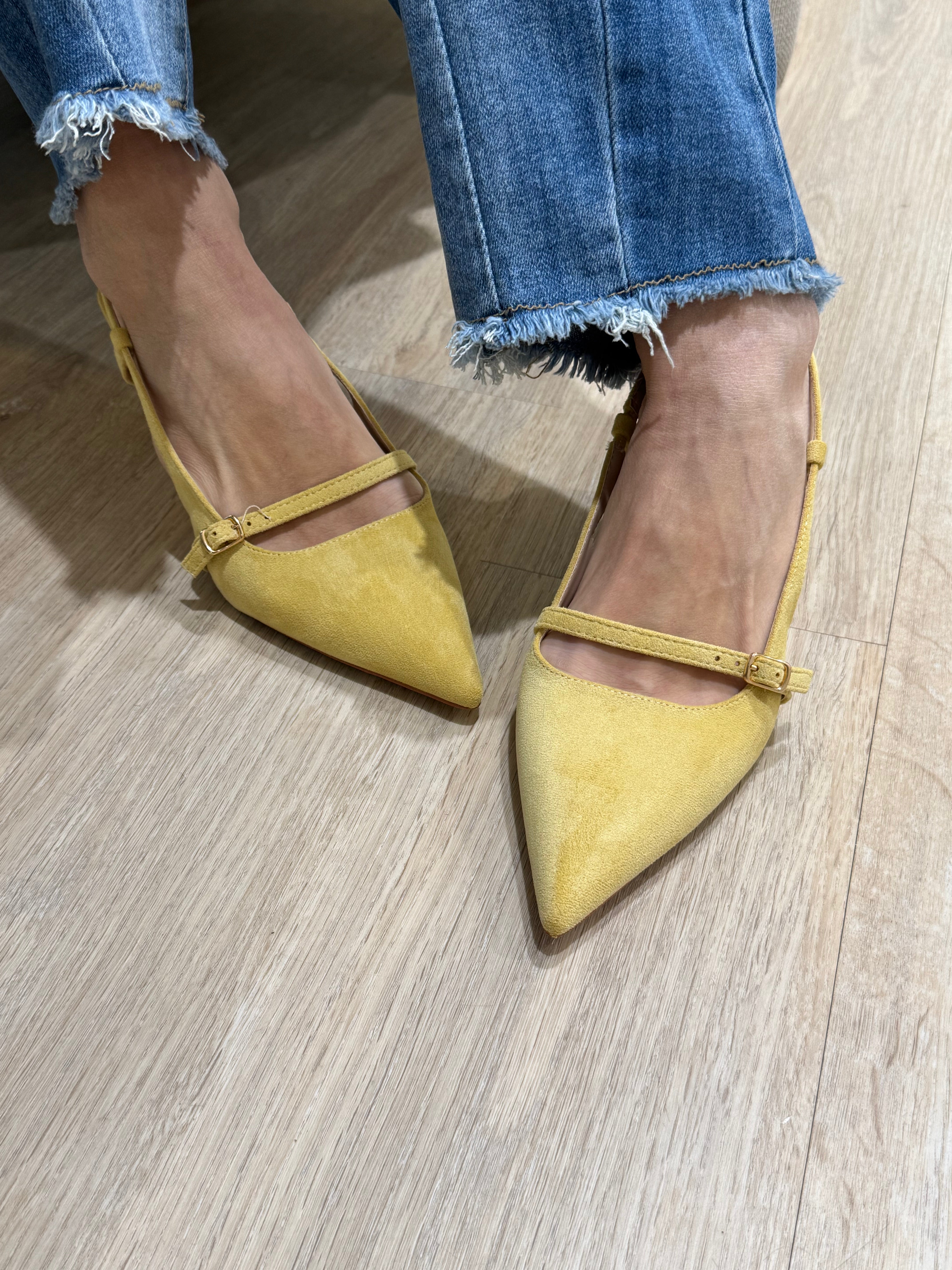 Scarpa SLING-BACK in ecopelle effetto scamosciato