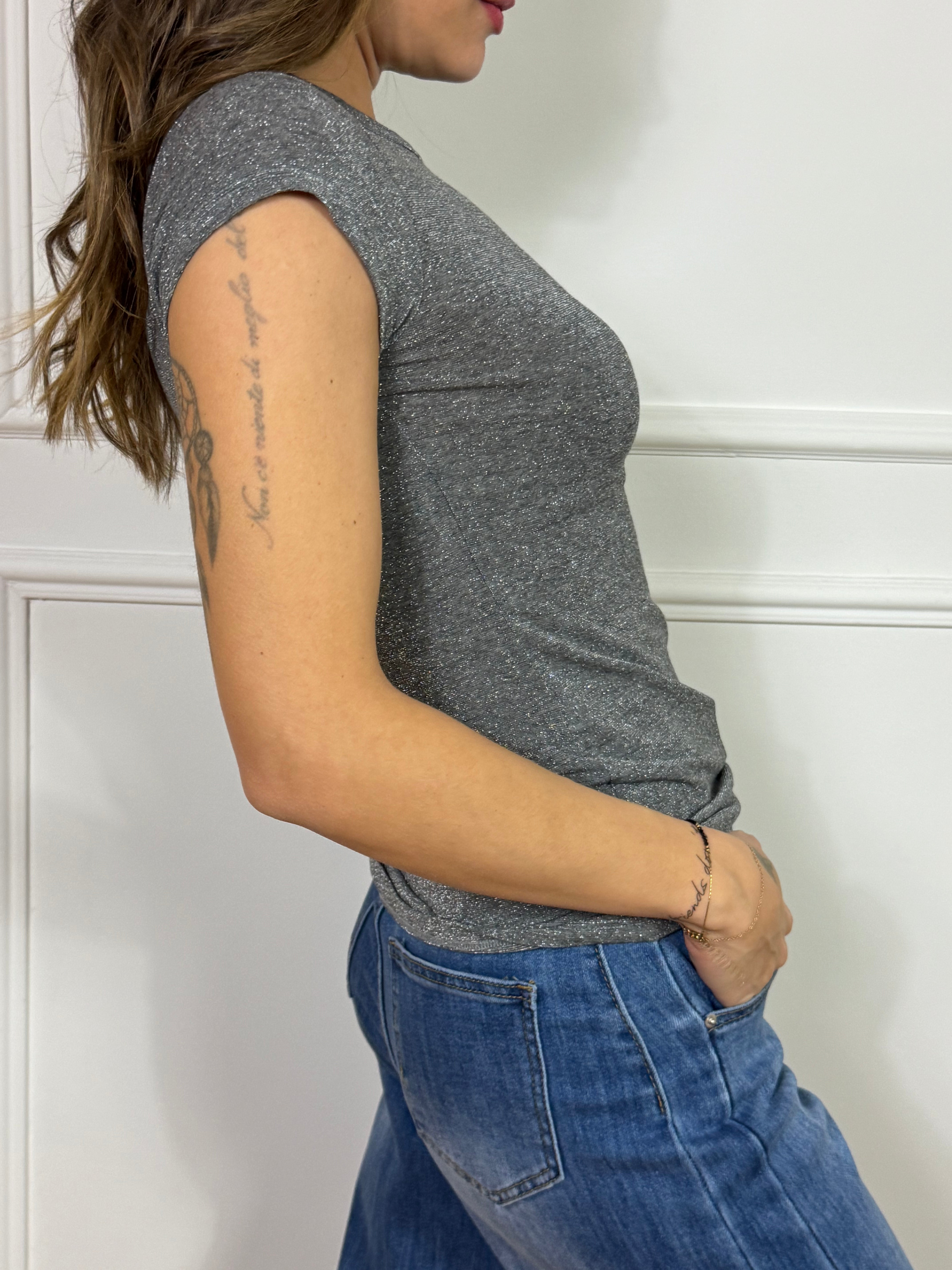 T-shirt SLIM SFIANCATA Kontatto LUREX