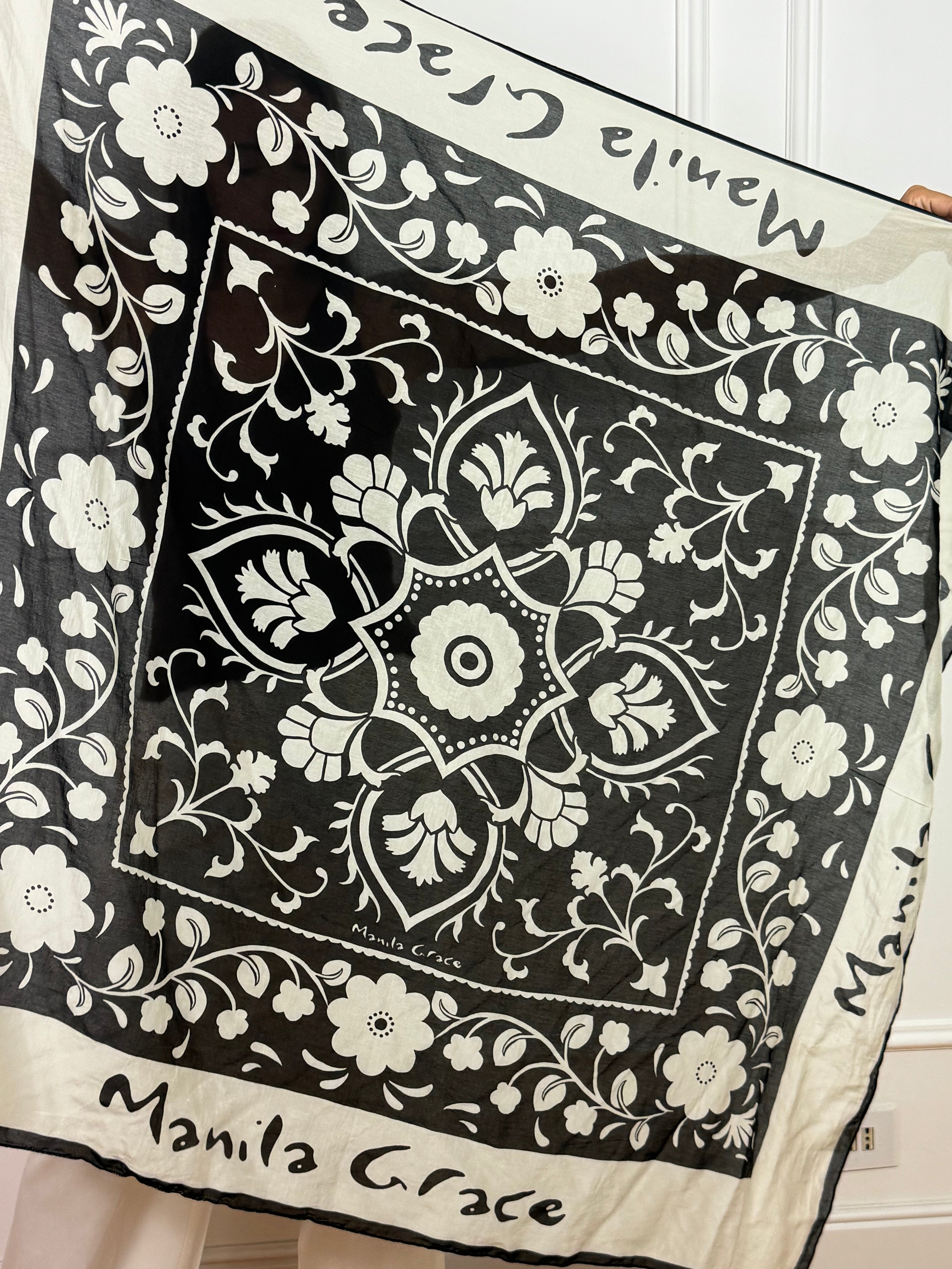 Foulard bandana Manila Grace FANTASIA FIORI CON LOGO