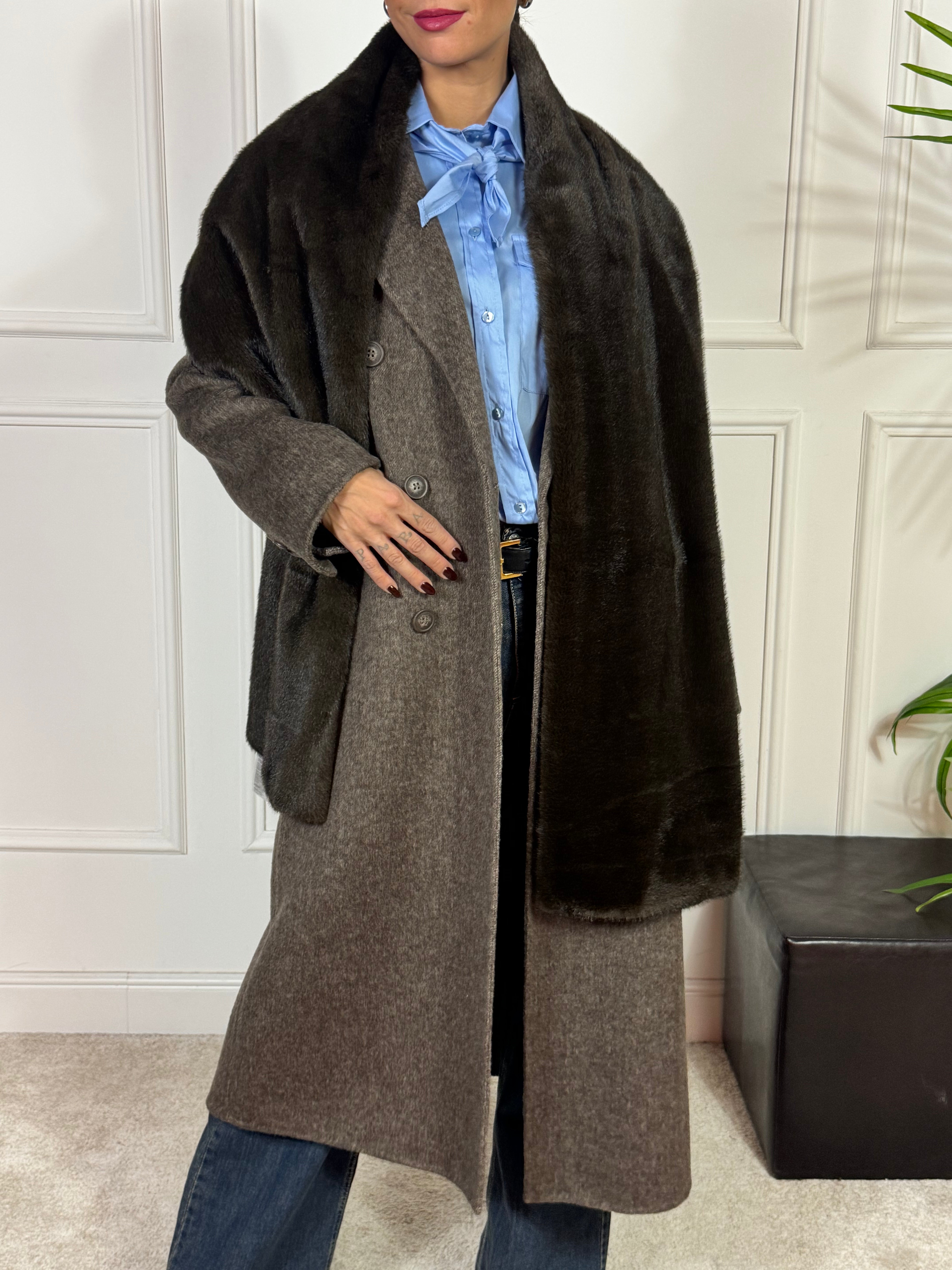 Cappotto rasato + stola in ecopelo Have One