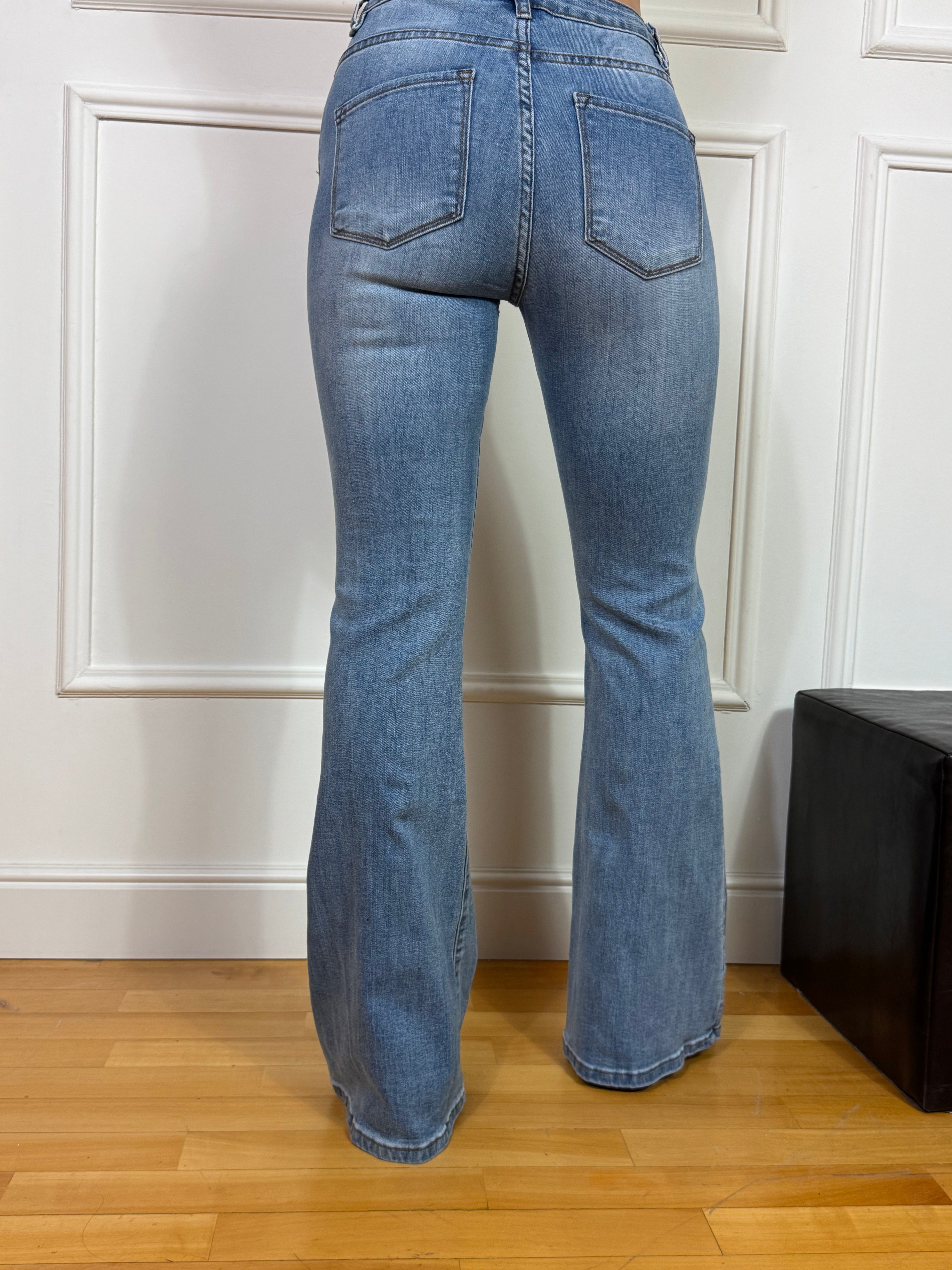 Jeans Kikisix FLARE A 5 TASCHE BLU CHIARO - ZAMPETTA