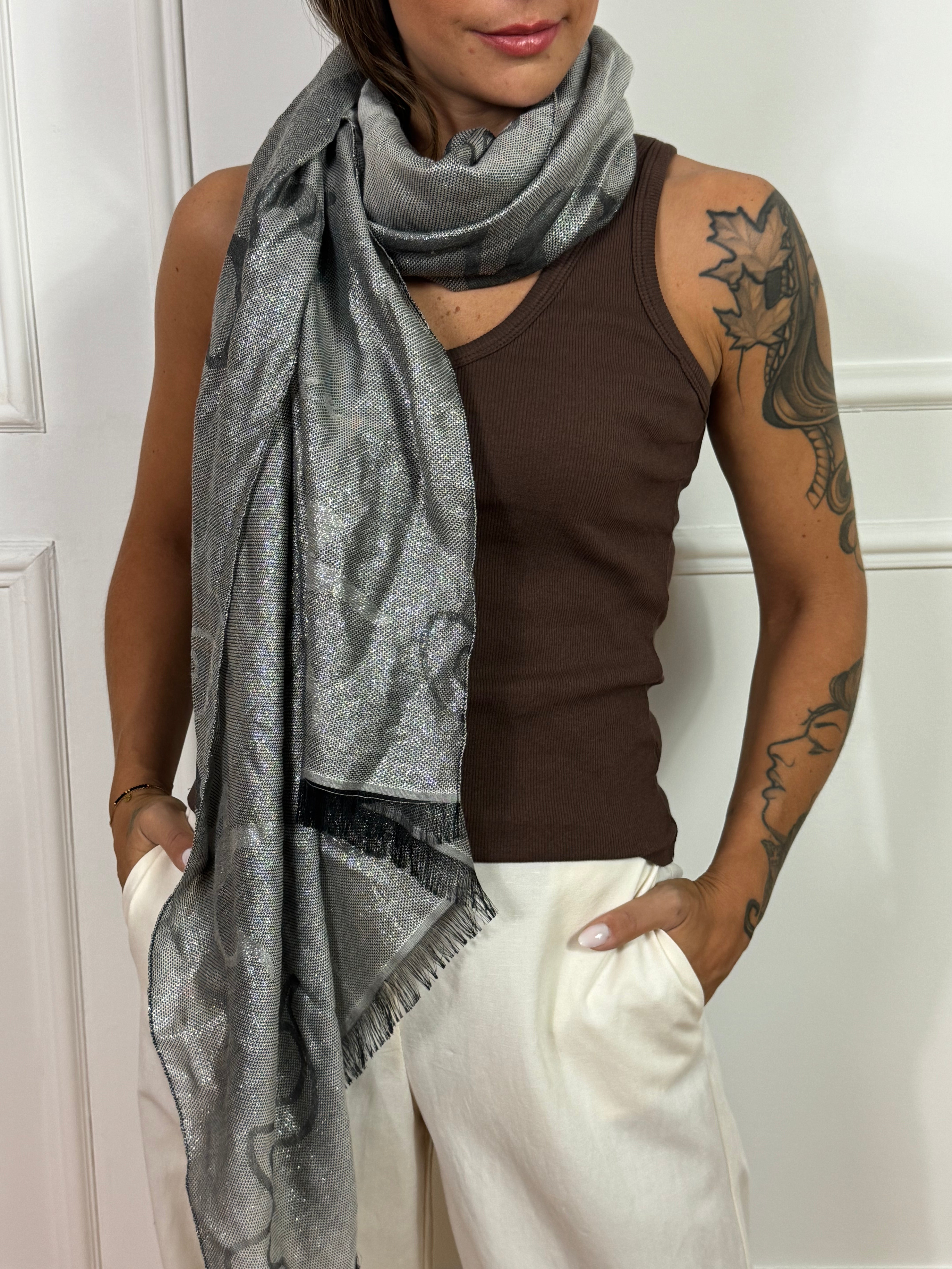 Foulard Manila Grace in lurex - logo glitter